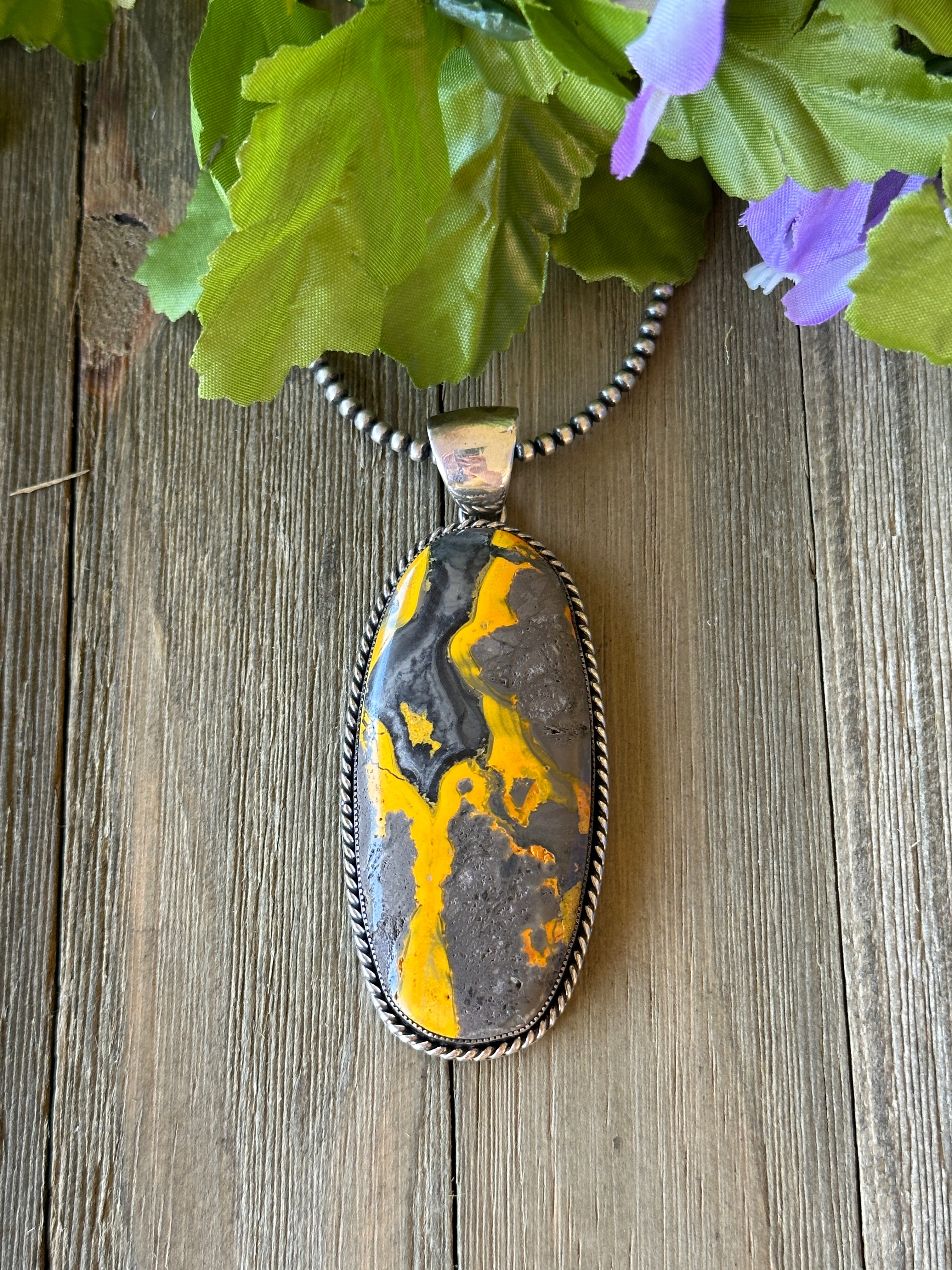 Larry Kaye Bumblebee Jasper & Sterling Silver Pendant