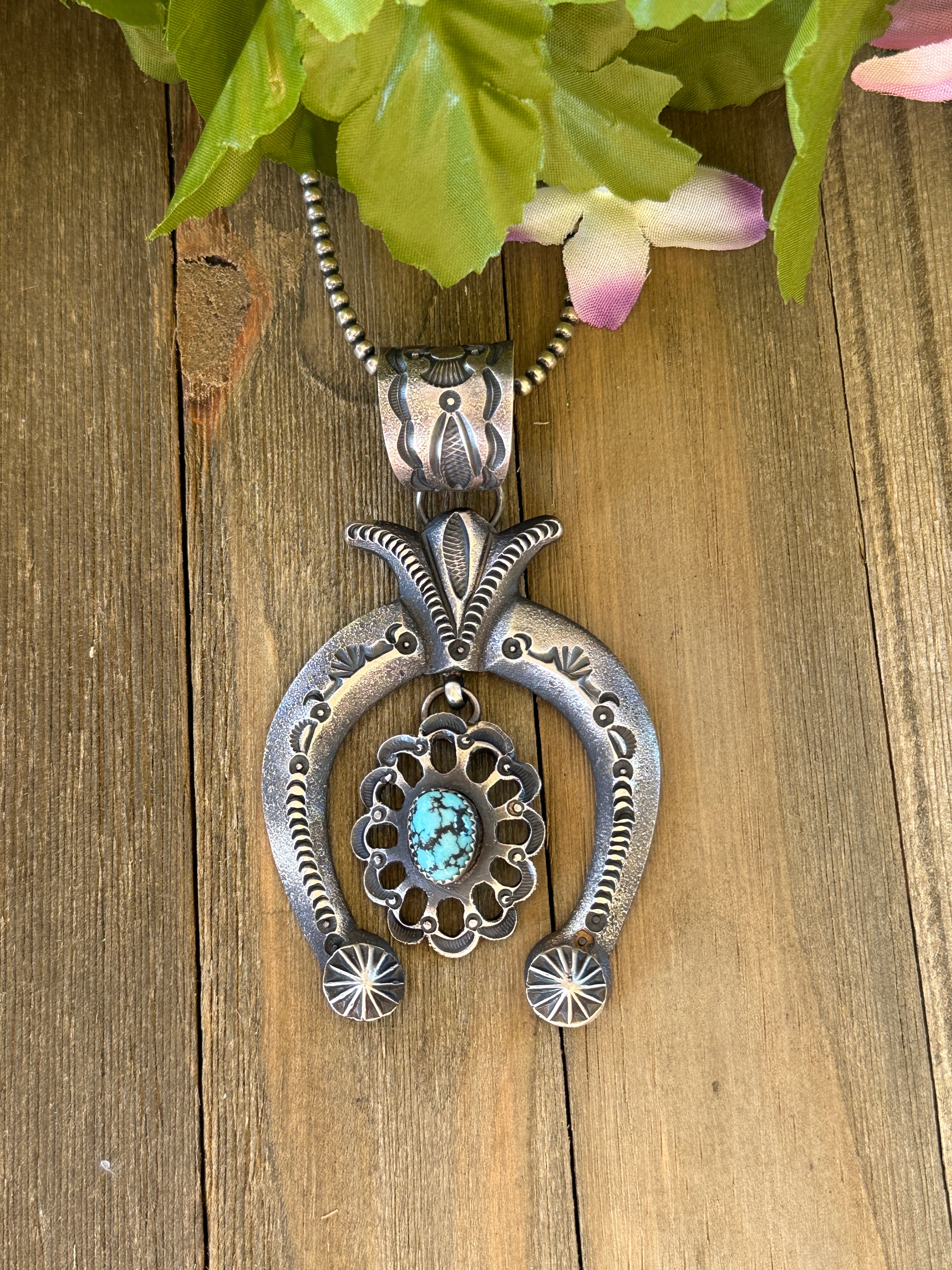 Eva Lin Billah Kingman Turquoise & Sterling Silver Pendant