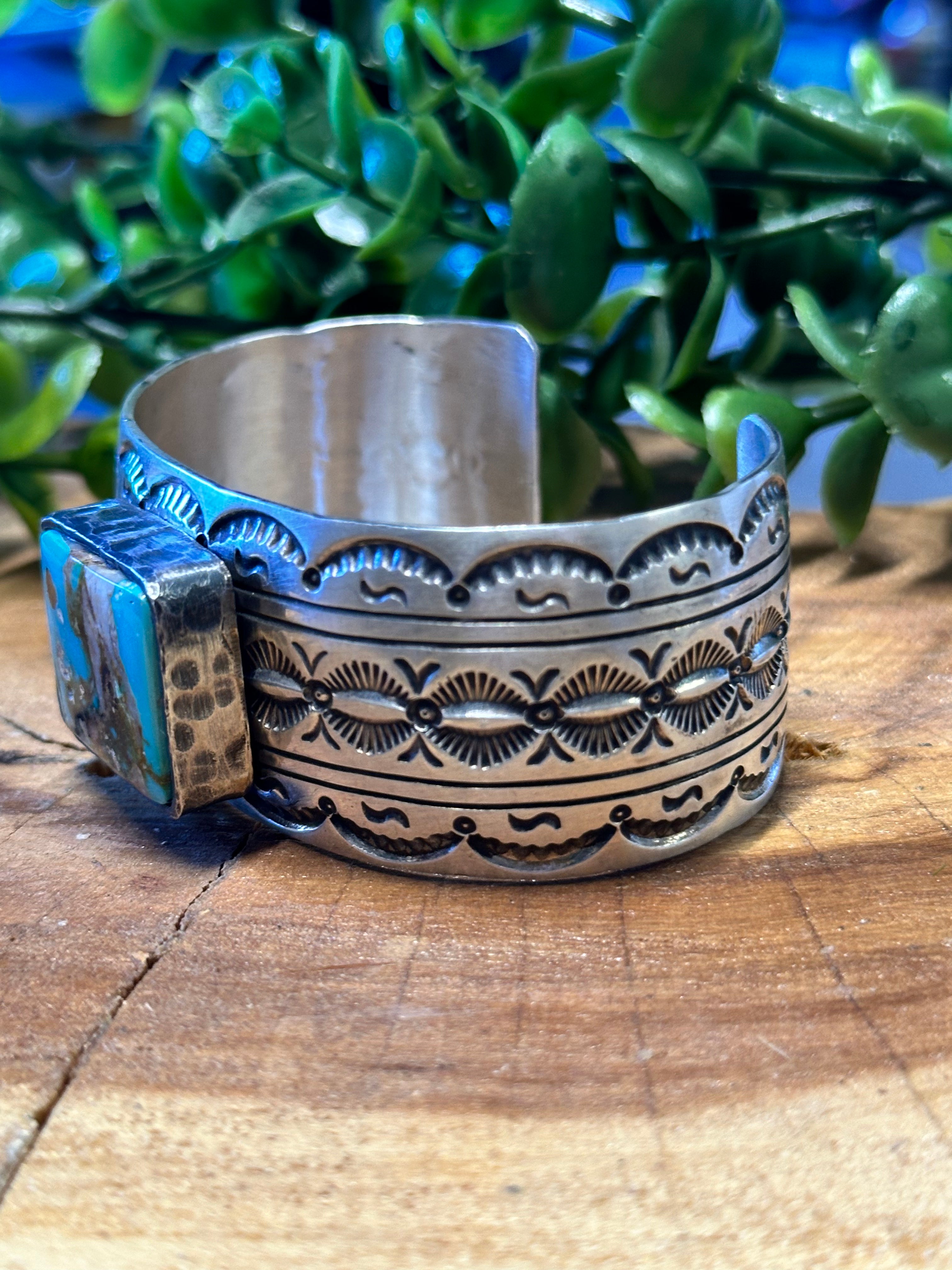 Leroy James Natural Royston Turquoise & Sterling Silver Cuff Bracelet