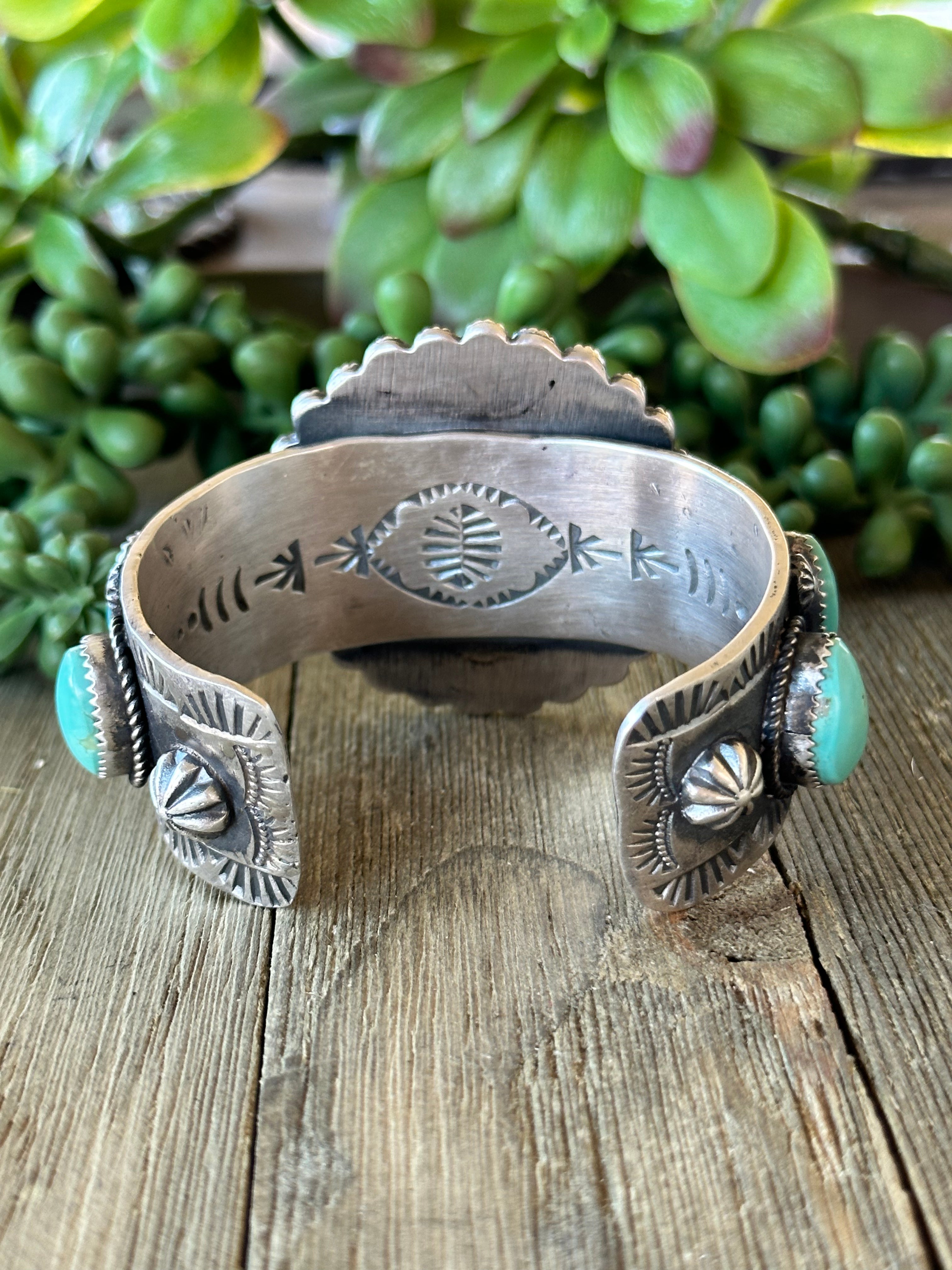 Richard Yazza Kingman Turquoise & Sterling Silver Cuff Bracelet