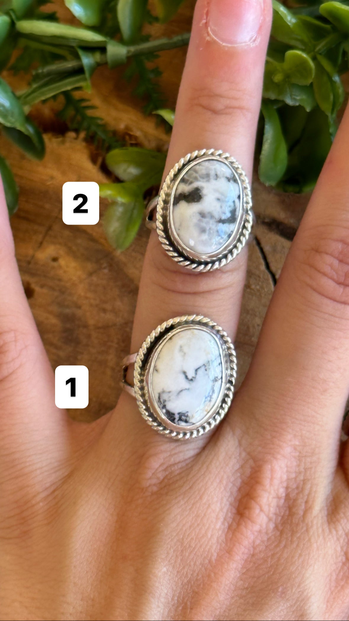 Navajo Made White Buffalo & Sterling Silver Ring