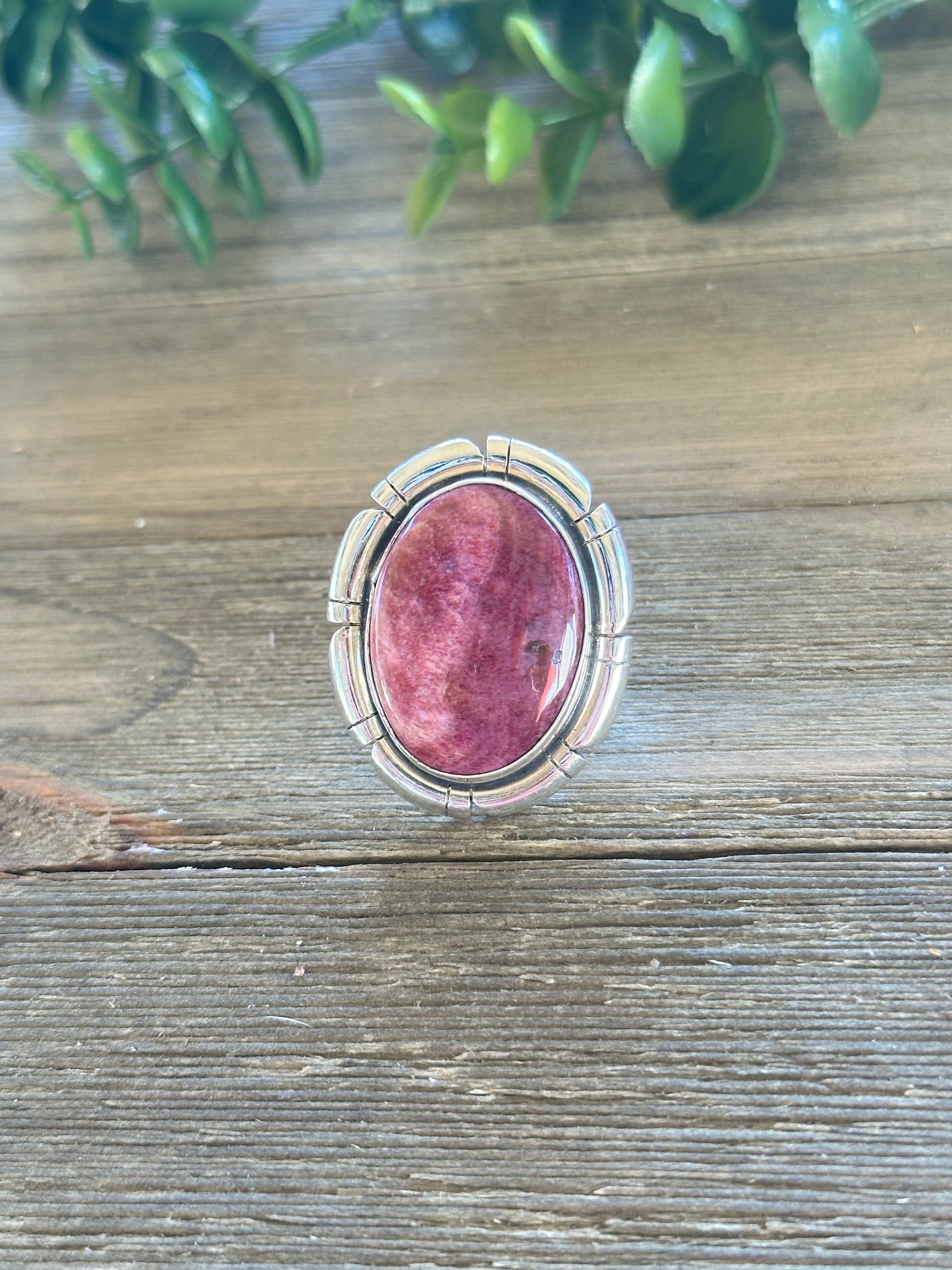 Larry Kay Purple Spiny Oyster & Sterling Silver Adjustable Ring