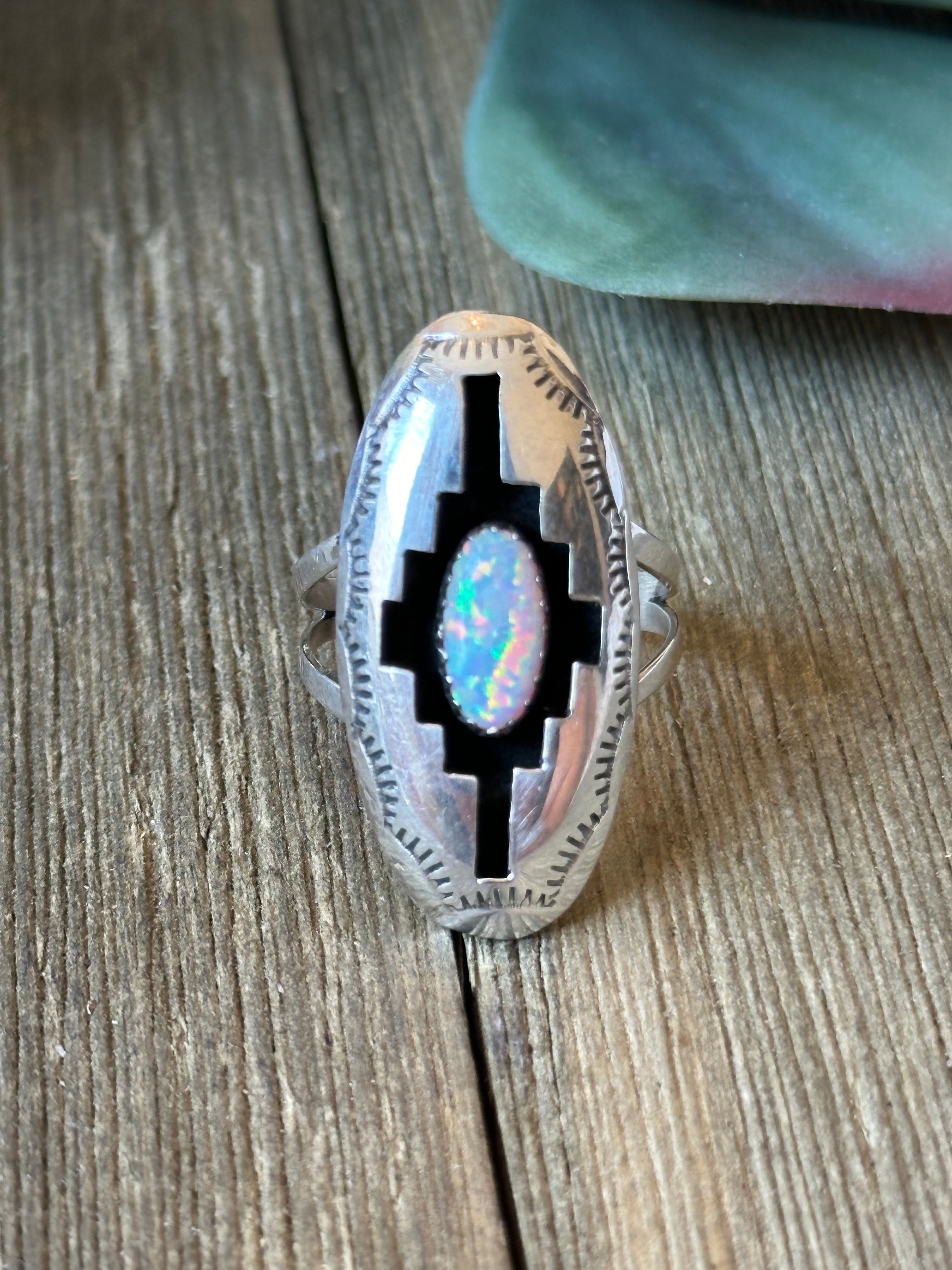 Navajo Made Sterling Silver Shadow Box Ring