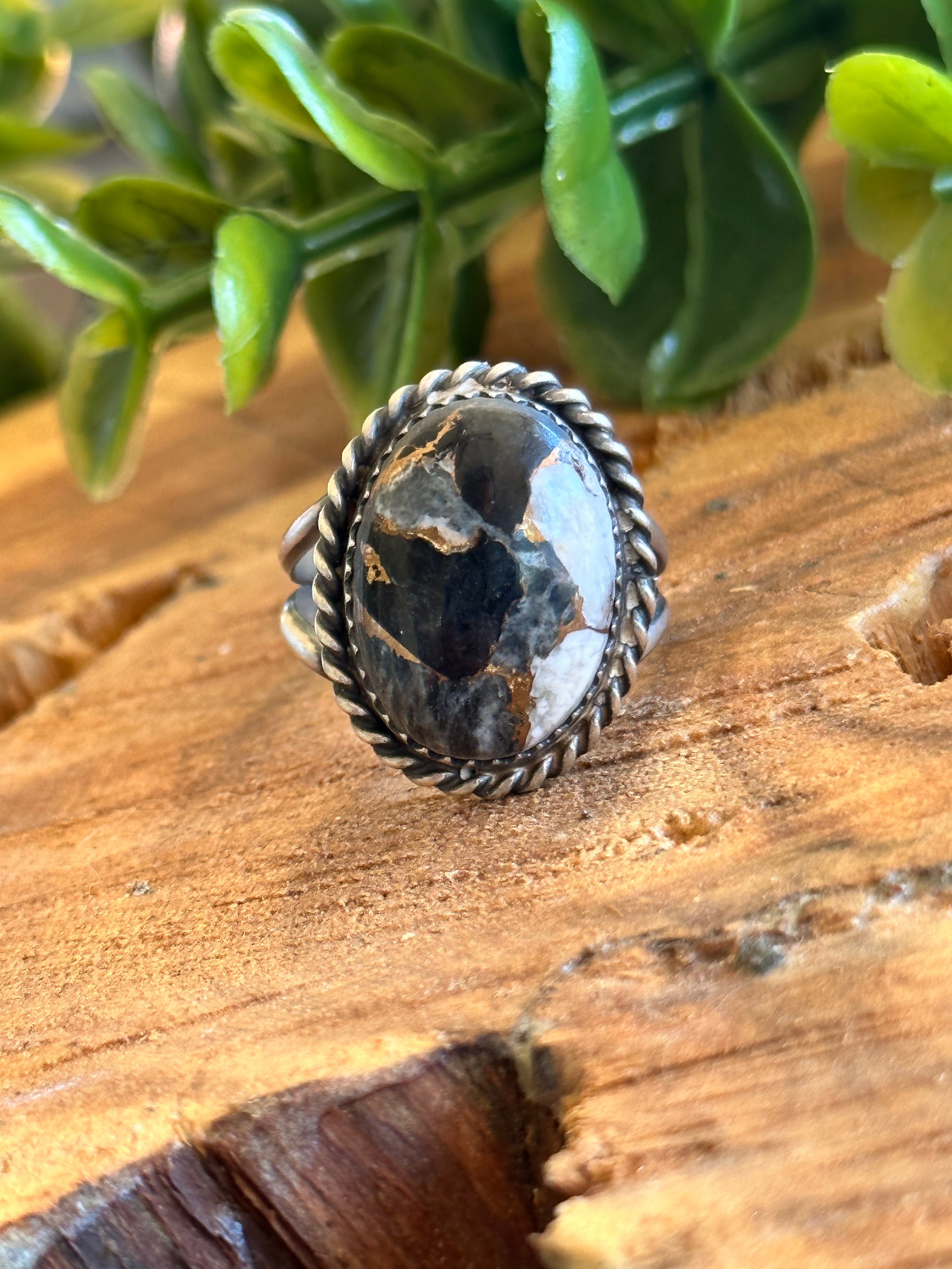 Navajo Made Multi Stone & Sterling Silver Ring