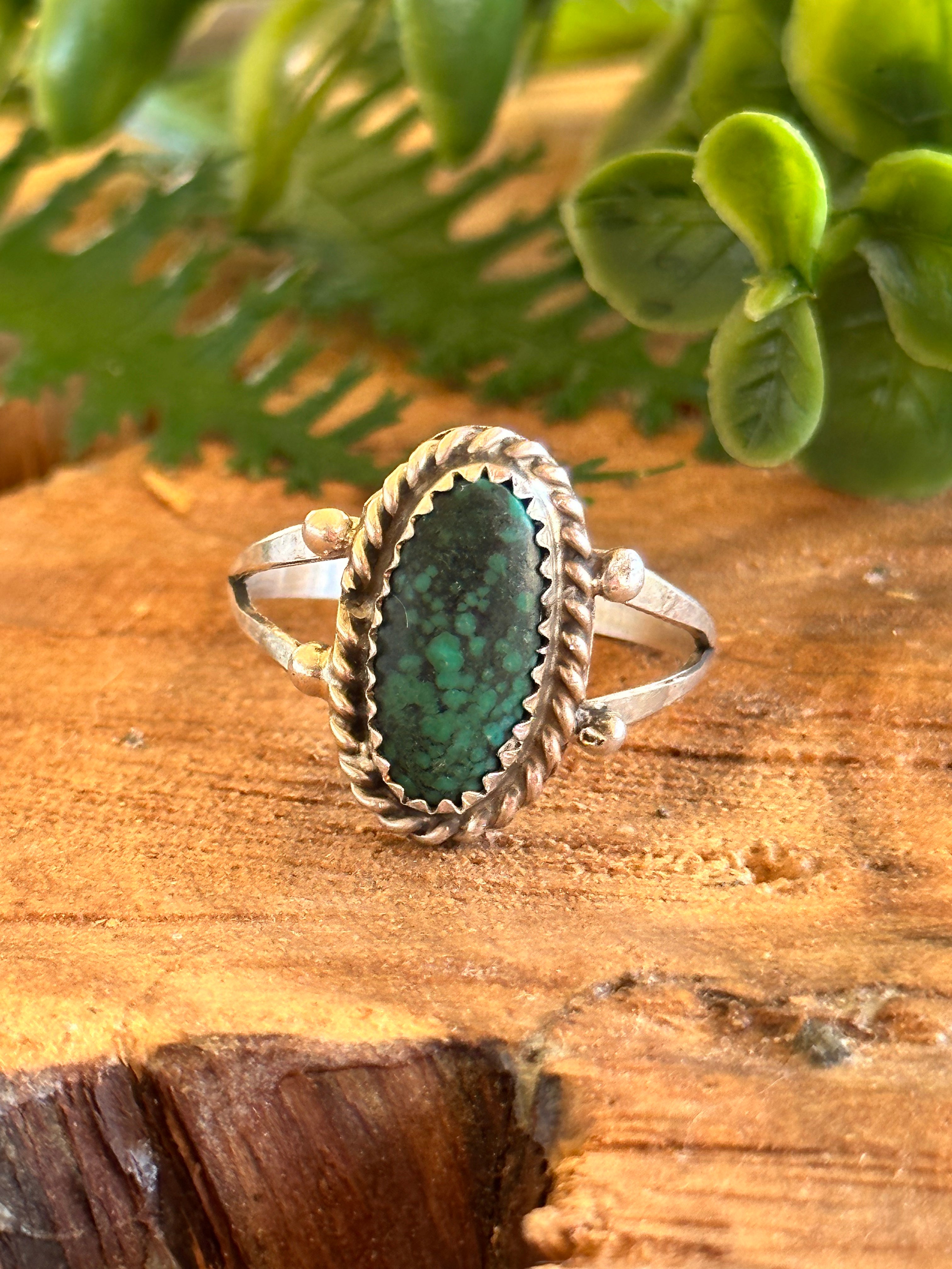 Navajo Made Thunder Mountain Turquoise & Sterling Silver Ring