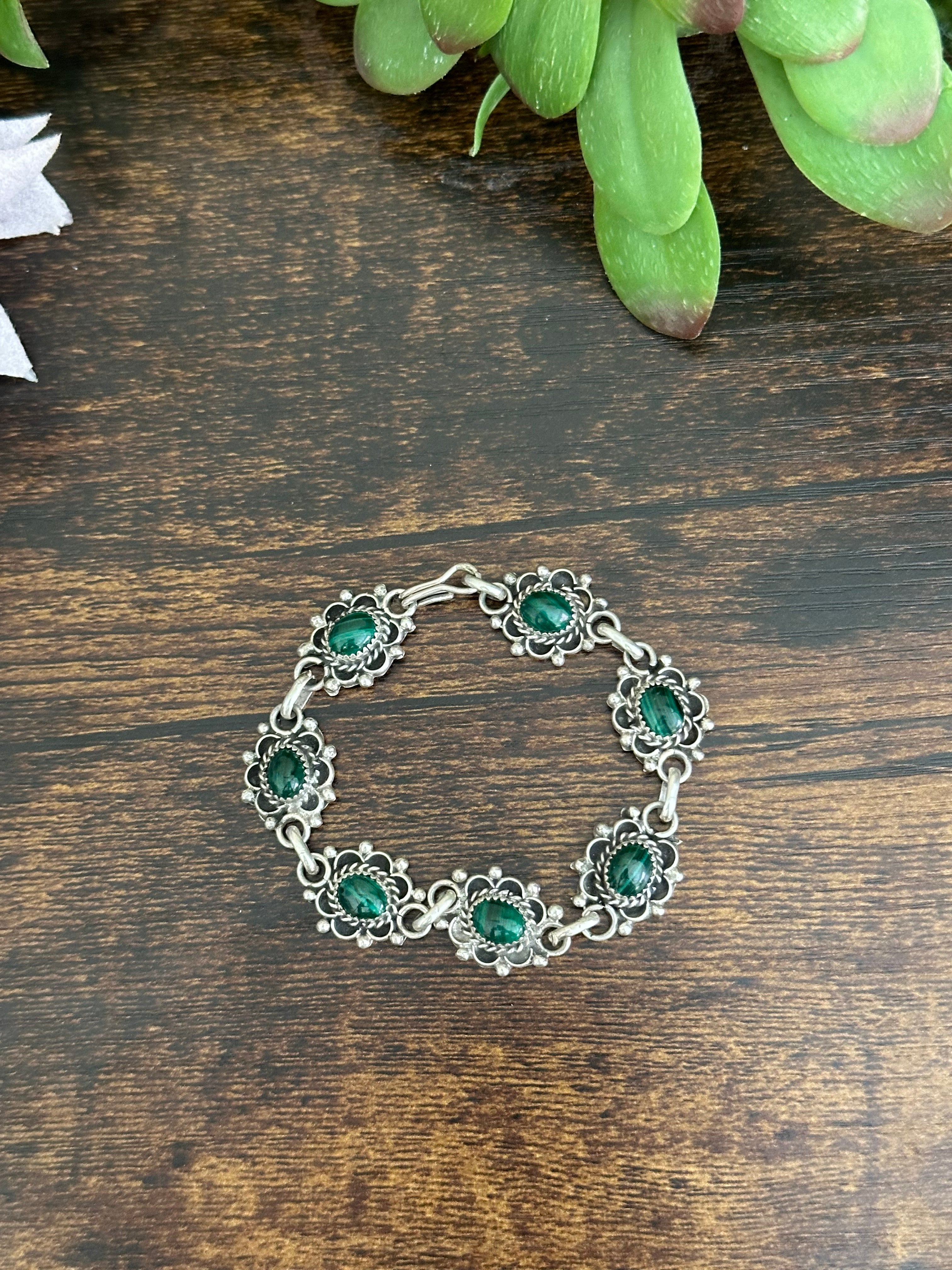 Maritta Martine Malachite & Sterling Silver Bracelet