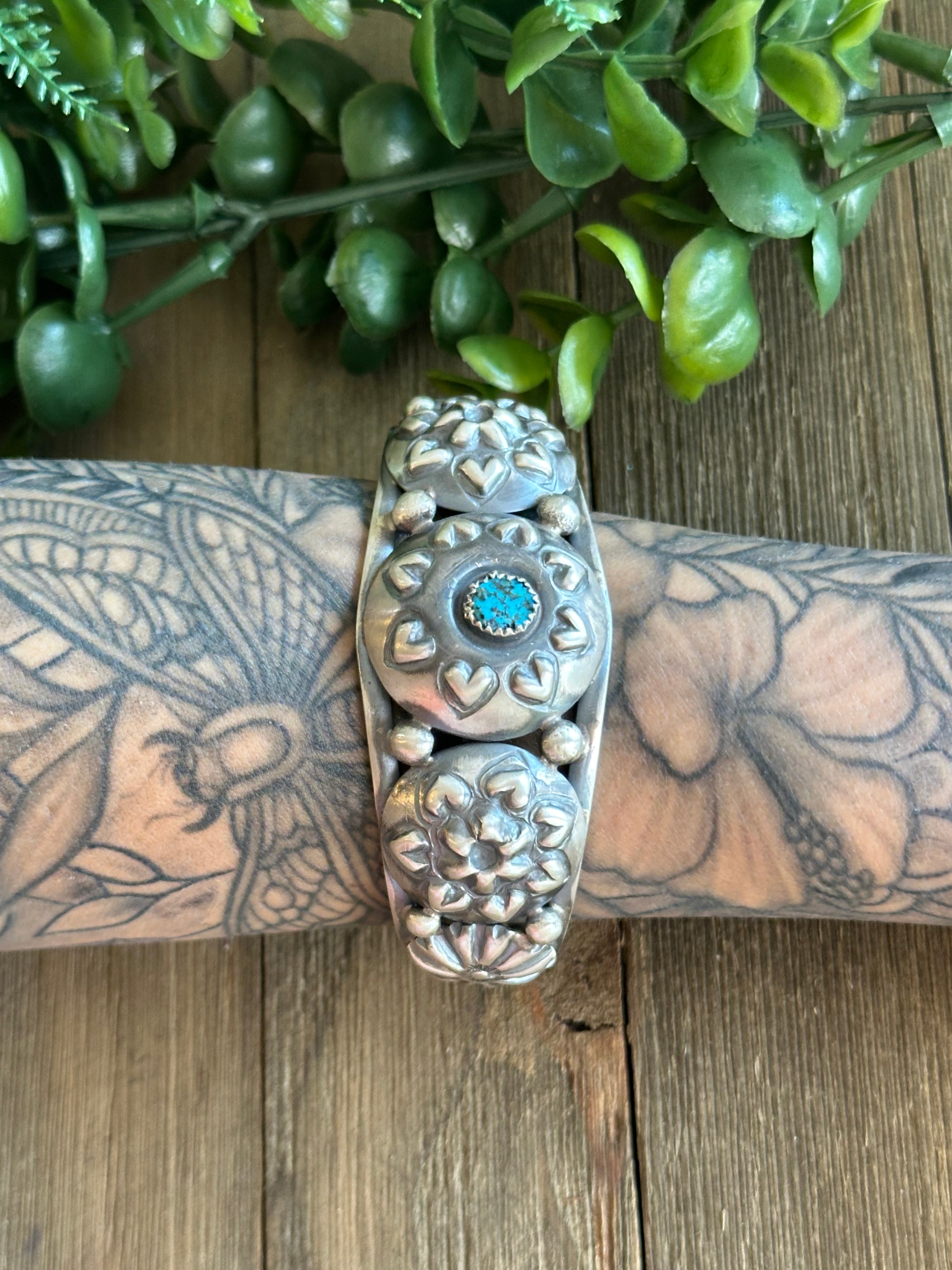 Tim Yazzie Kingman Turquoise & Sterling Silver Cuff Bracelet