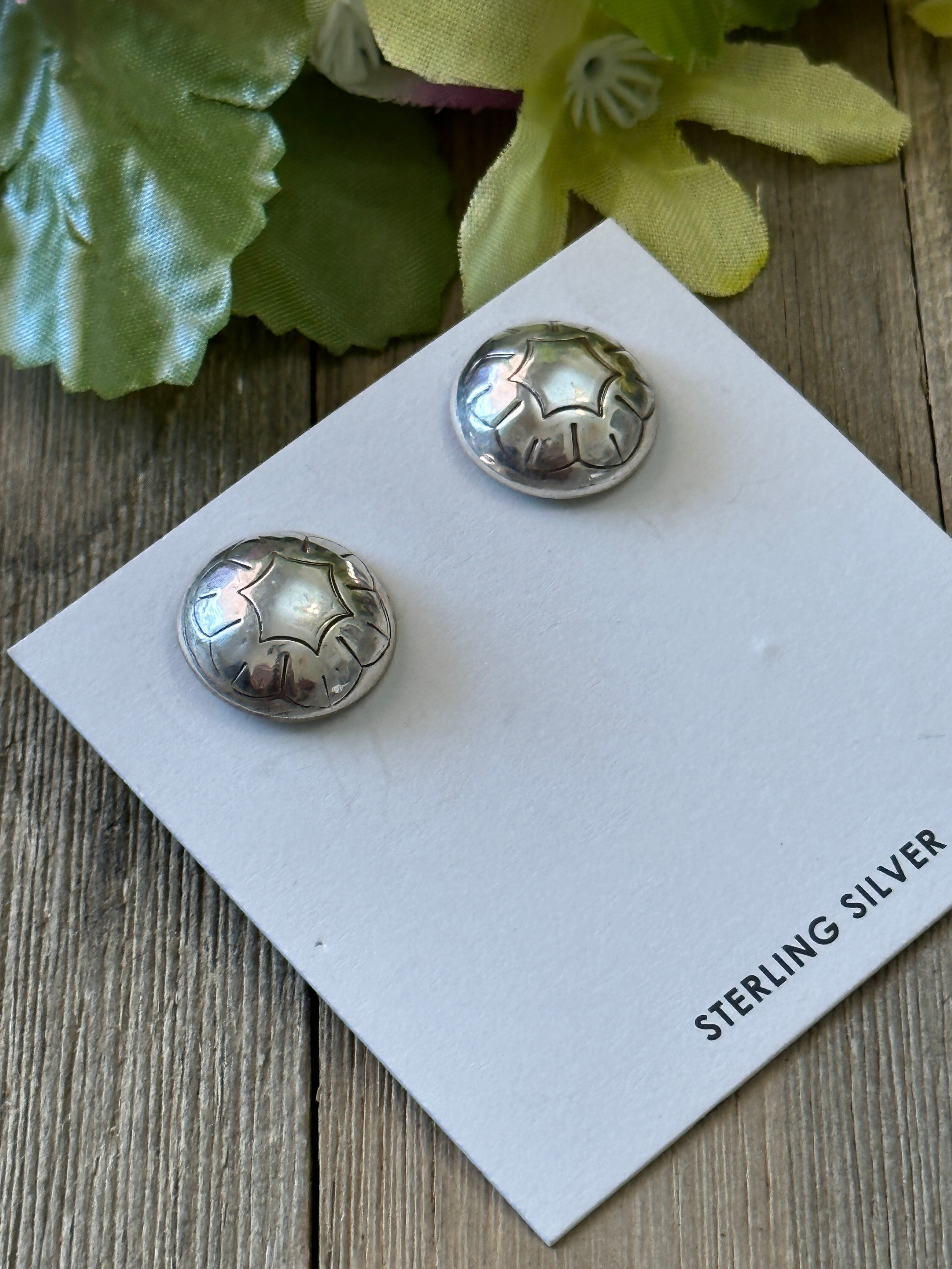 Navajo Made Sterling Silver Post Earrings