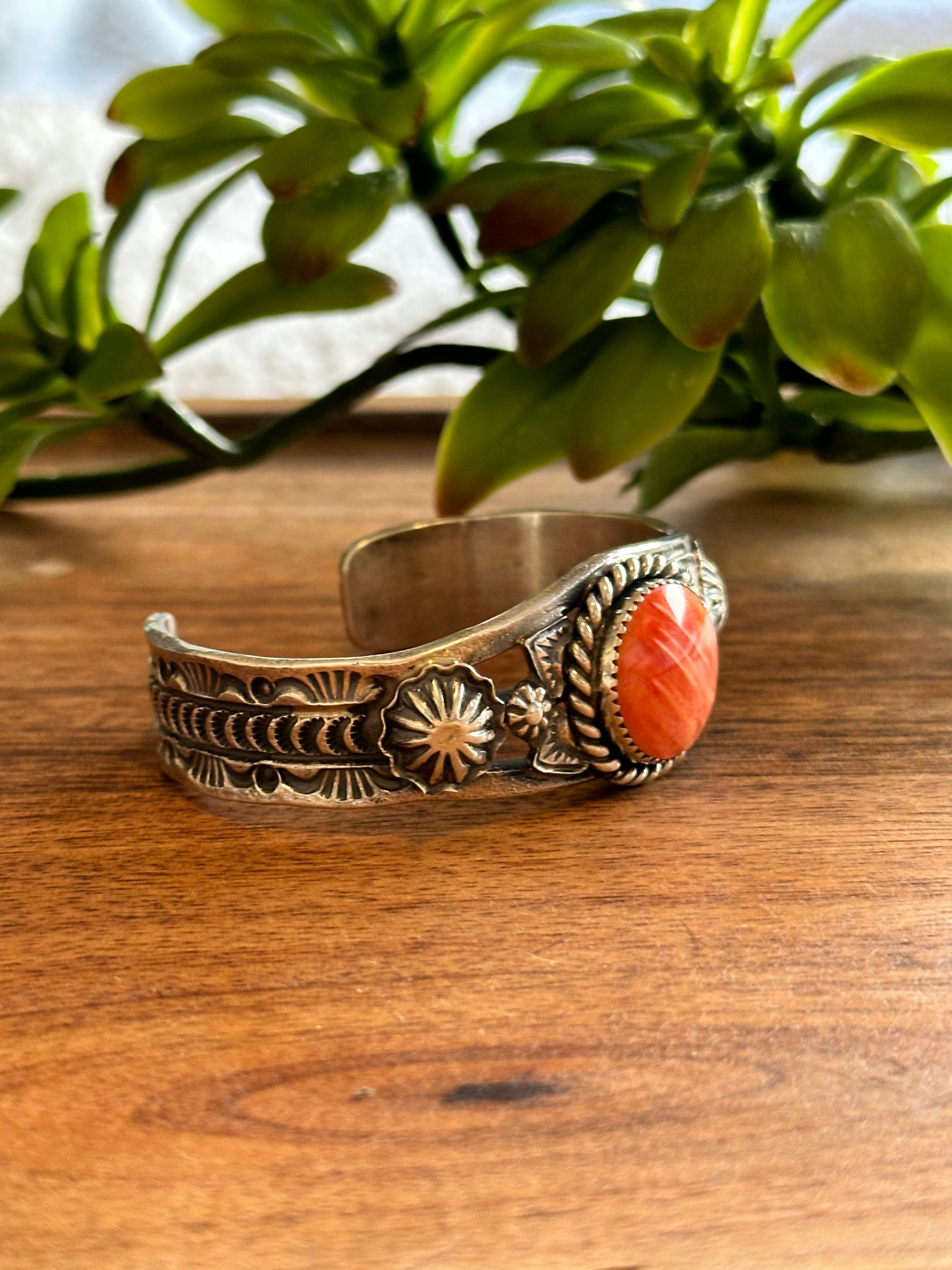 Kevin Billah Spiny Oyster & Sterling Silver Cuff Bracelet