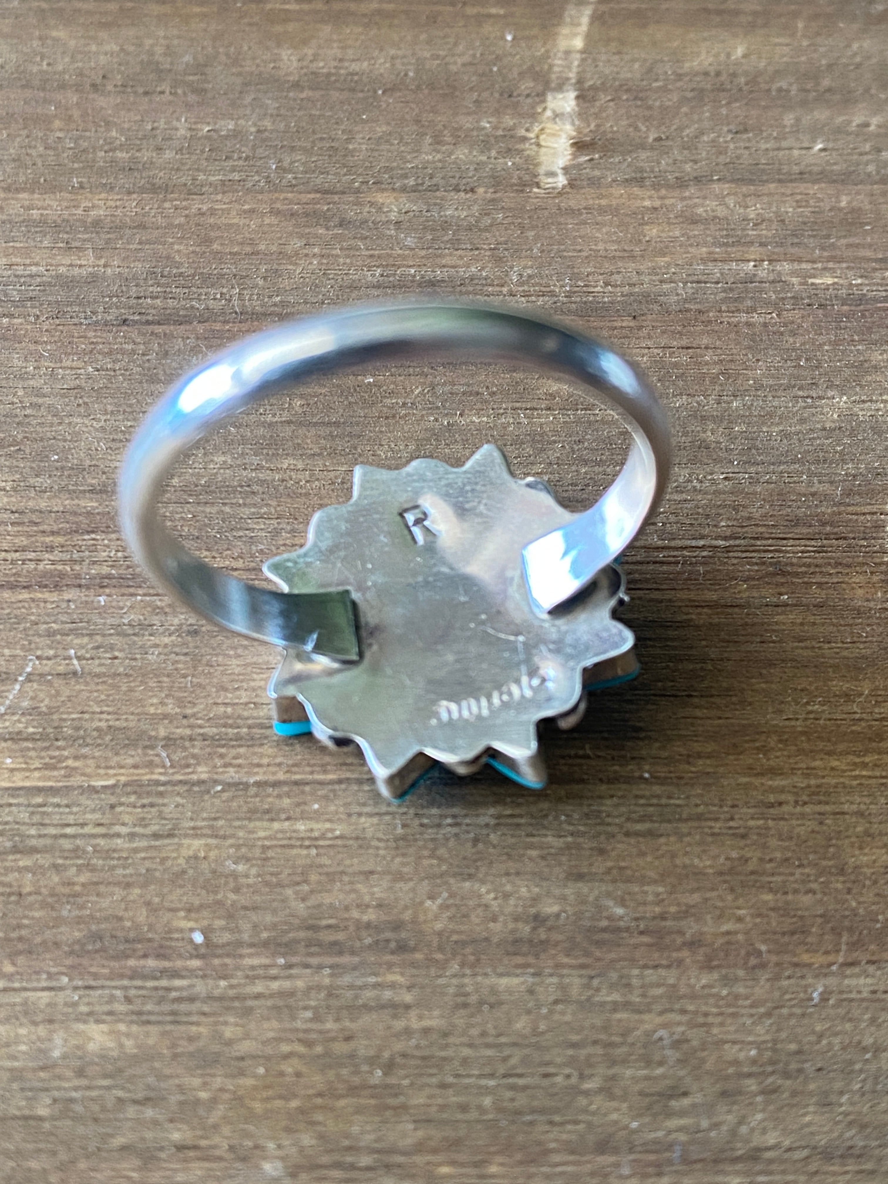 Navajo Made Sterling Silver Cluster Ring