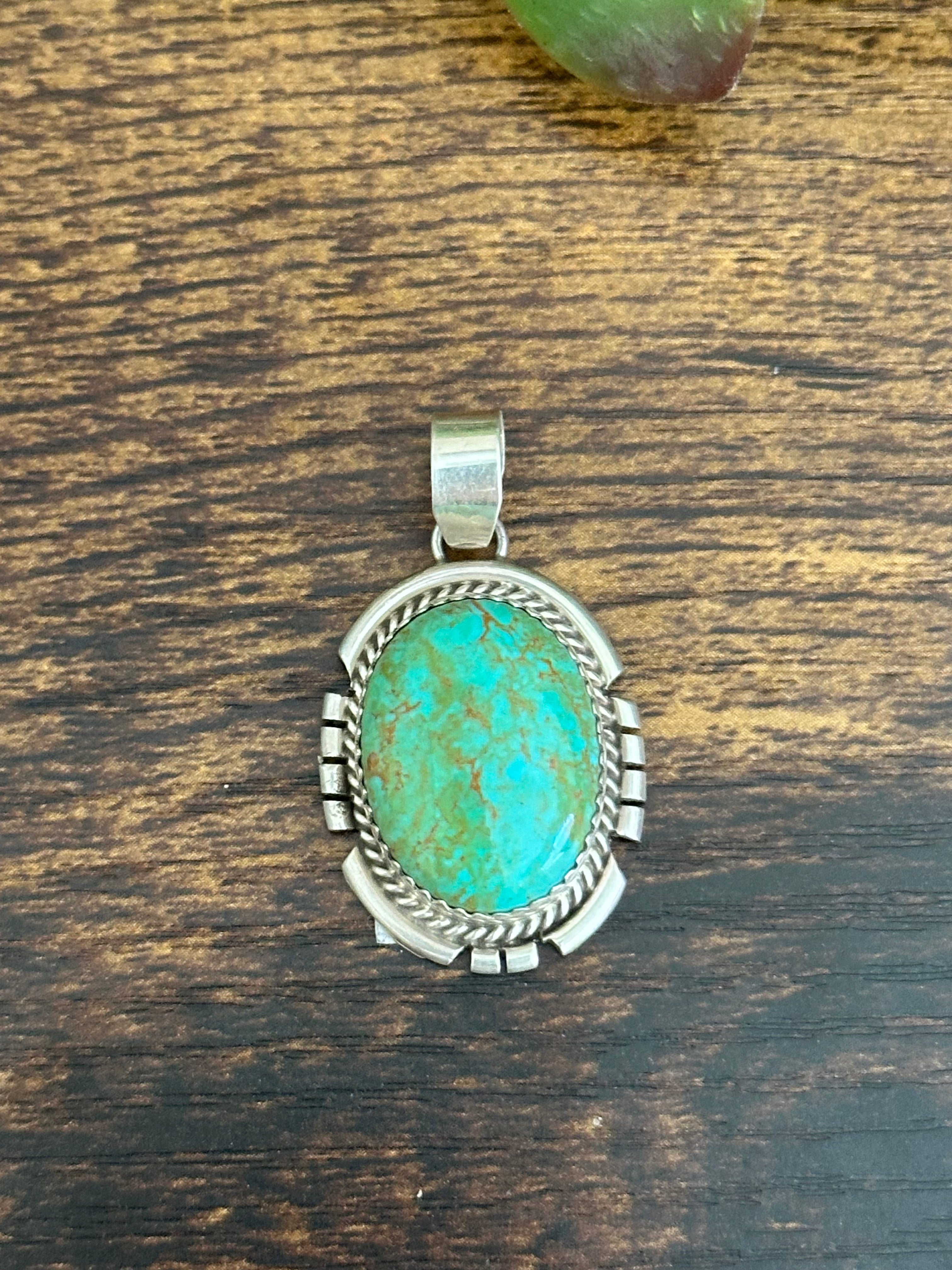 Freda Martinez Kingman Turquoise & Sterling Silver Pendant