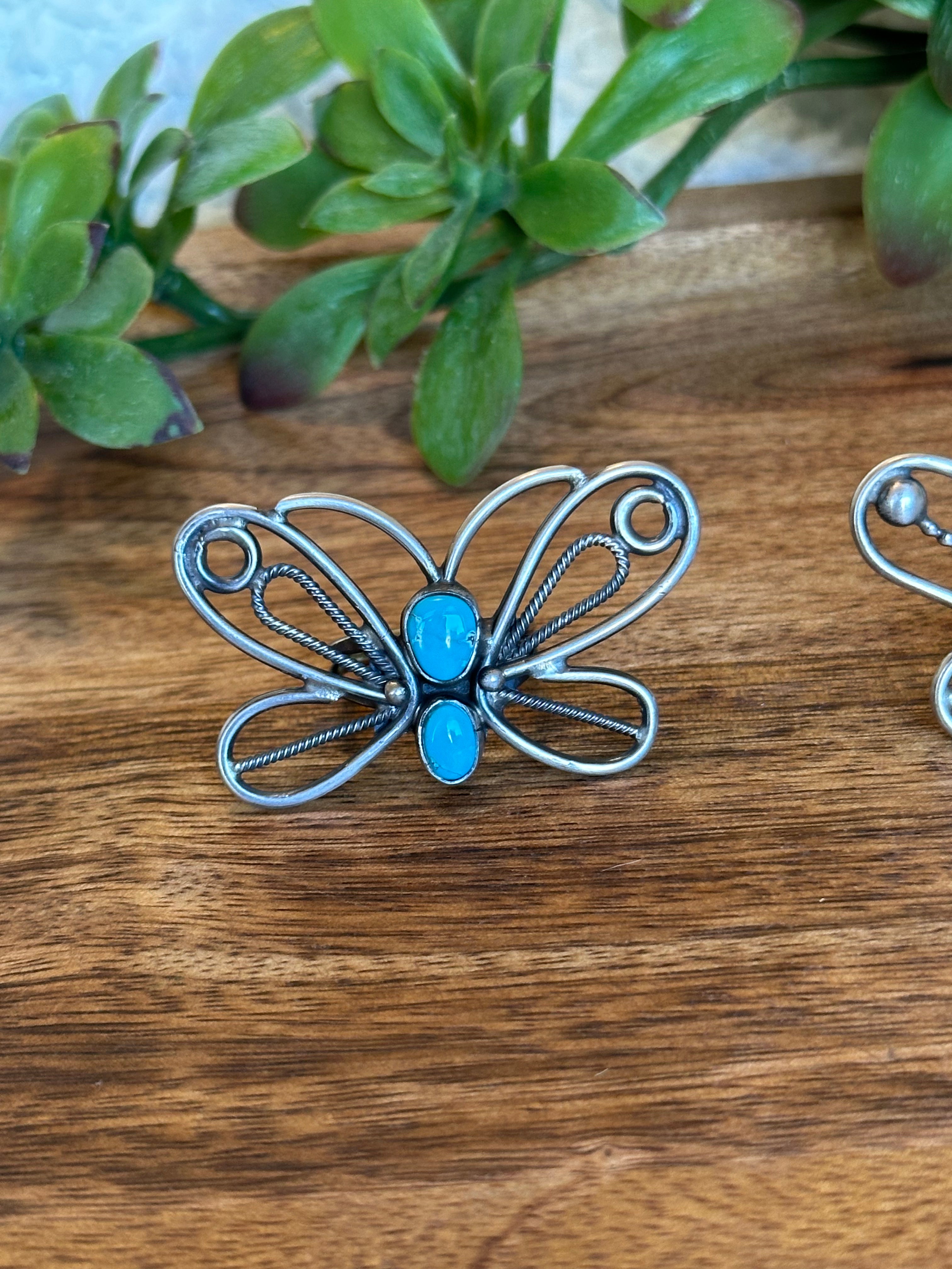 Betta Lee Turquoise & Sterling Silver Butterfly Ring