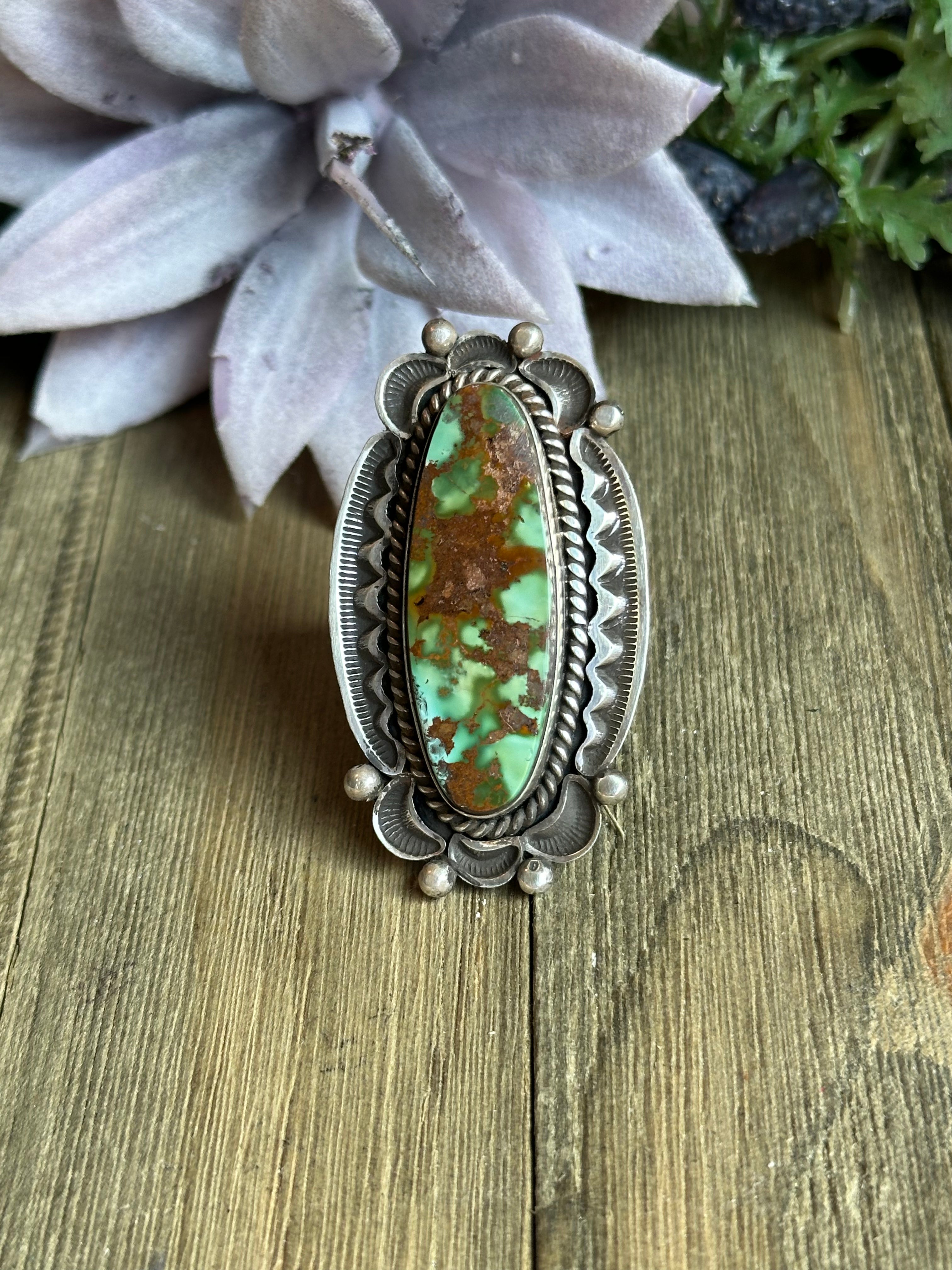 Alex Sanchez Royston Turquoise & Sterling Silver Adjustable Ring