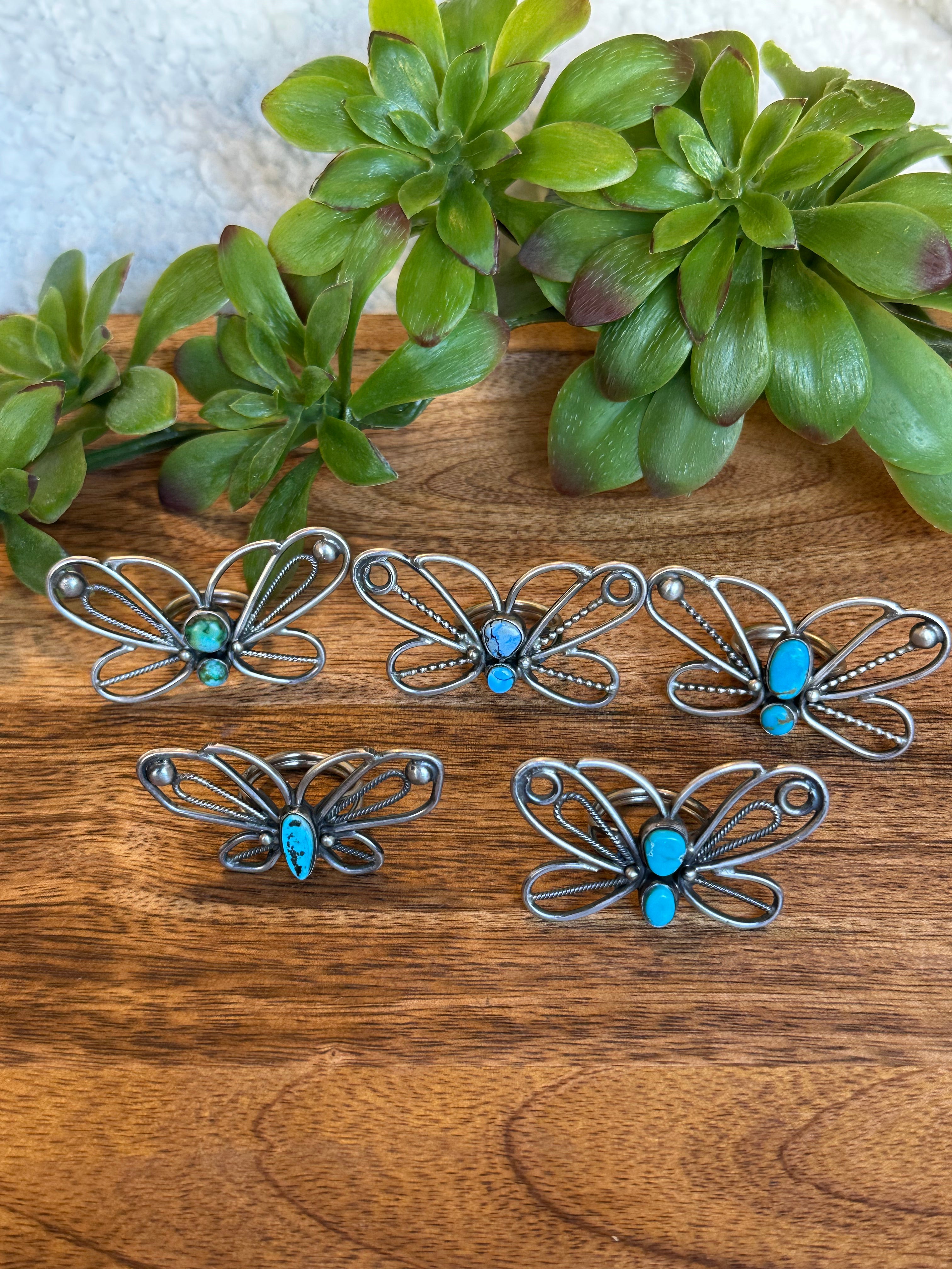 Betta Lee Turquoise & Sterling Silver Butterfly Ring