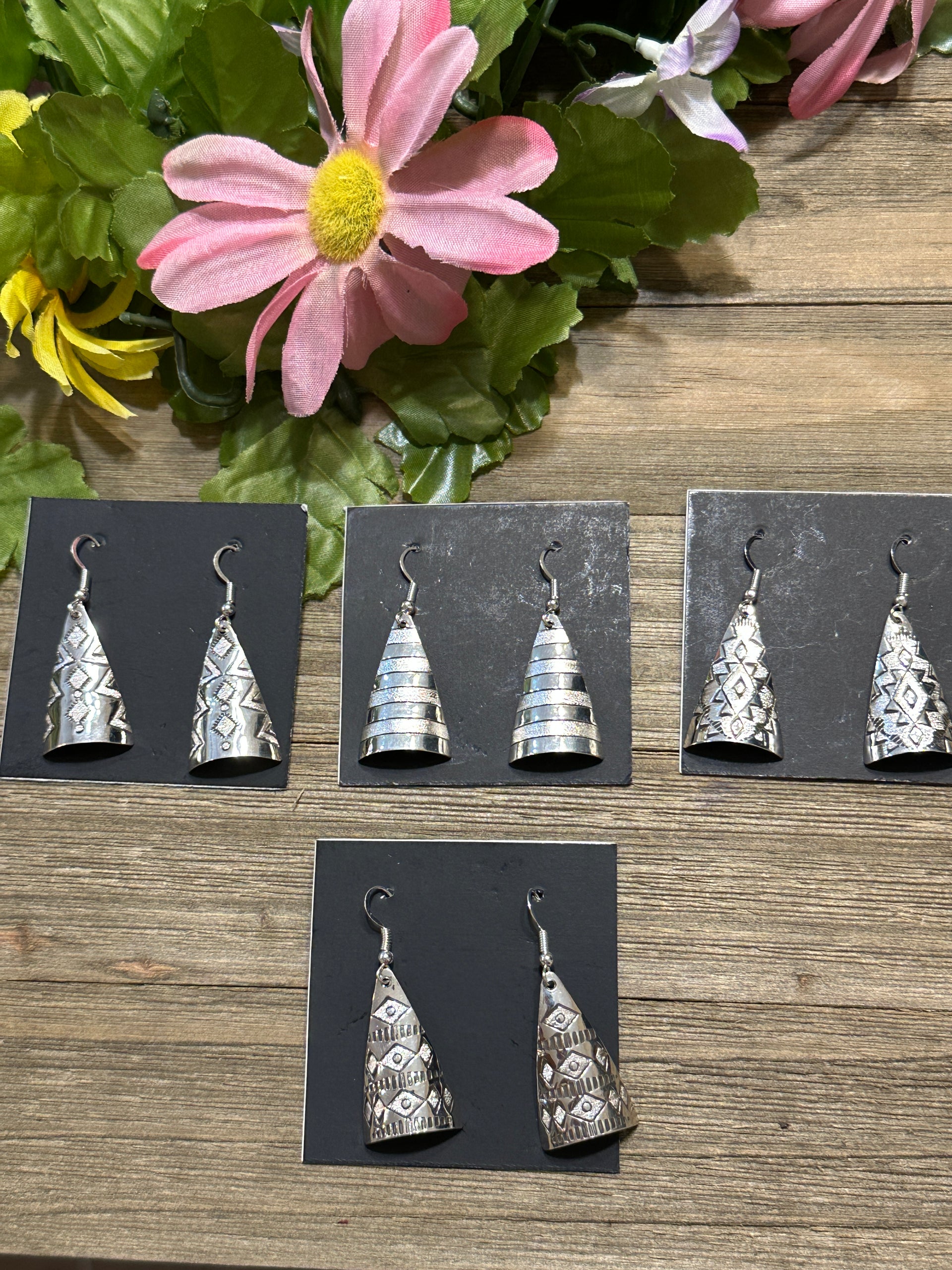 Navajo Made Sterling Silver Dangle Earrings