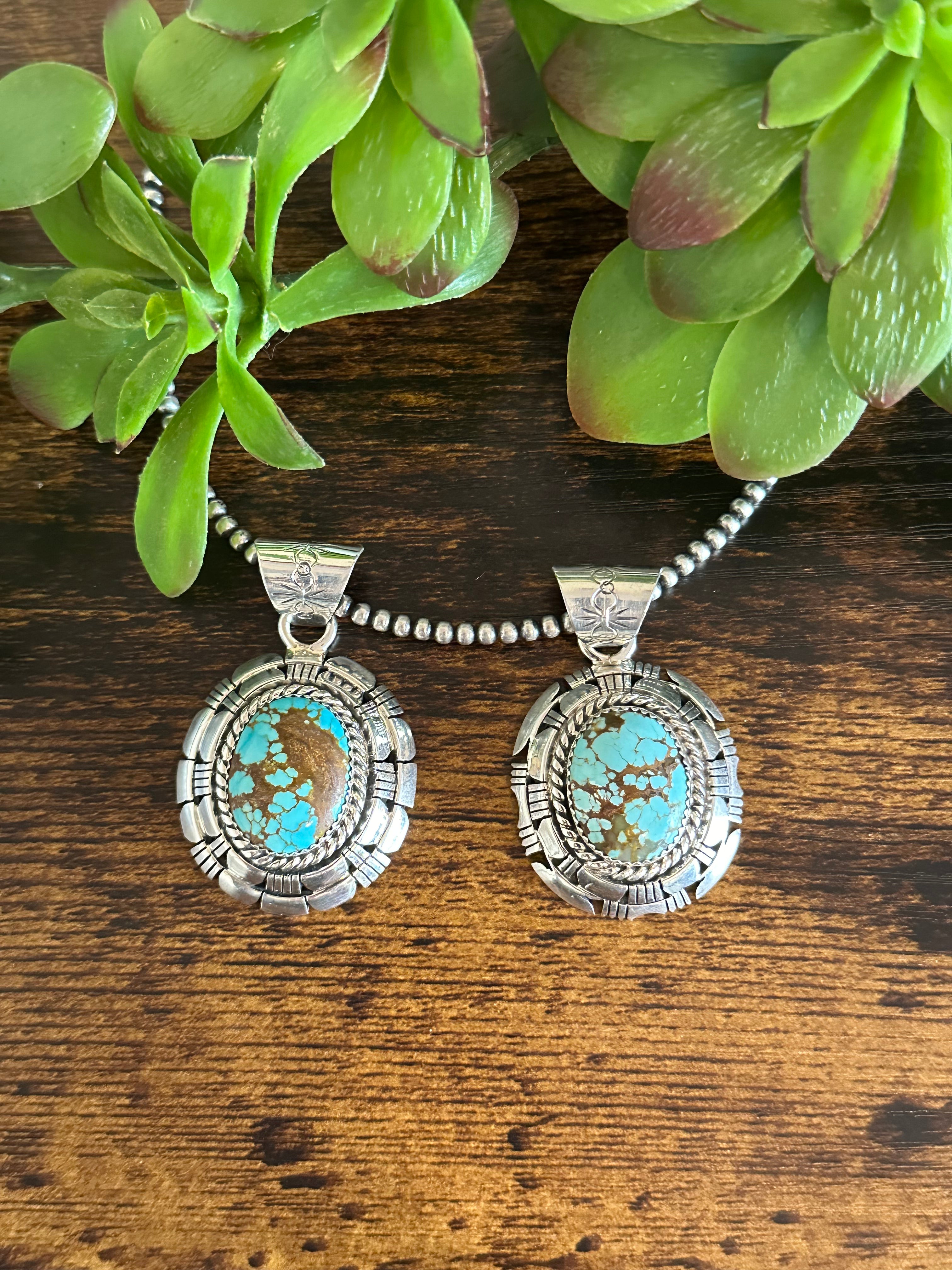 William Begay #8 Turquoise & Sterling Silver Pendant