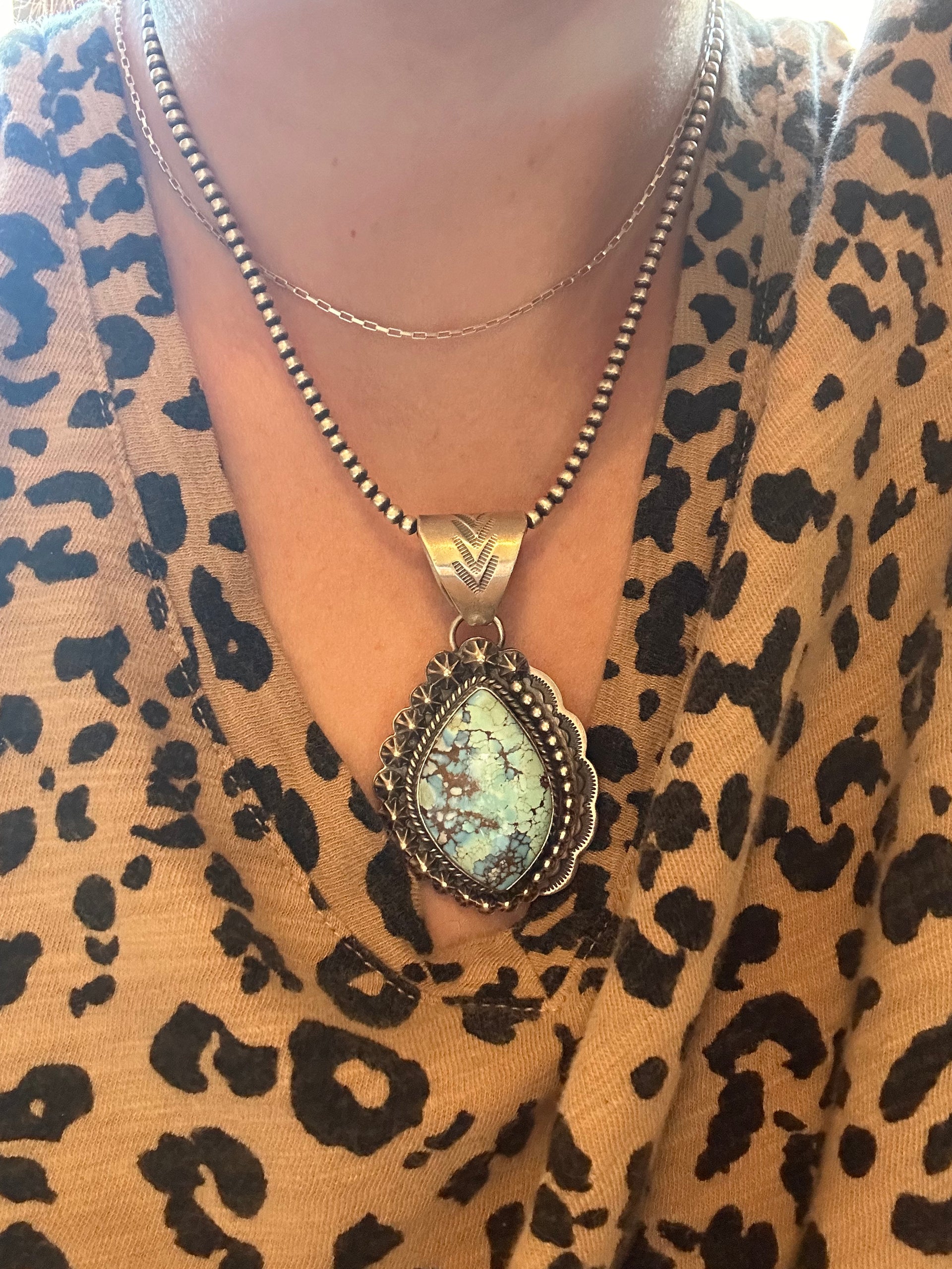Greg Perry Golden Hills Turquoise & Sterling Silver Pendant
