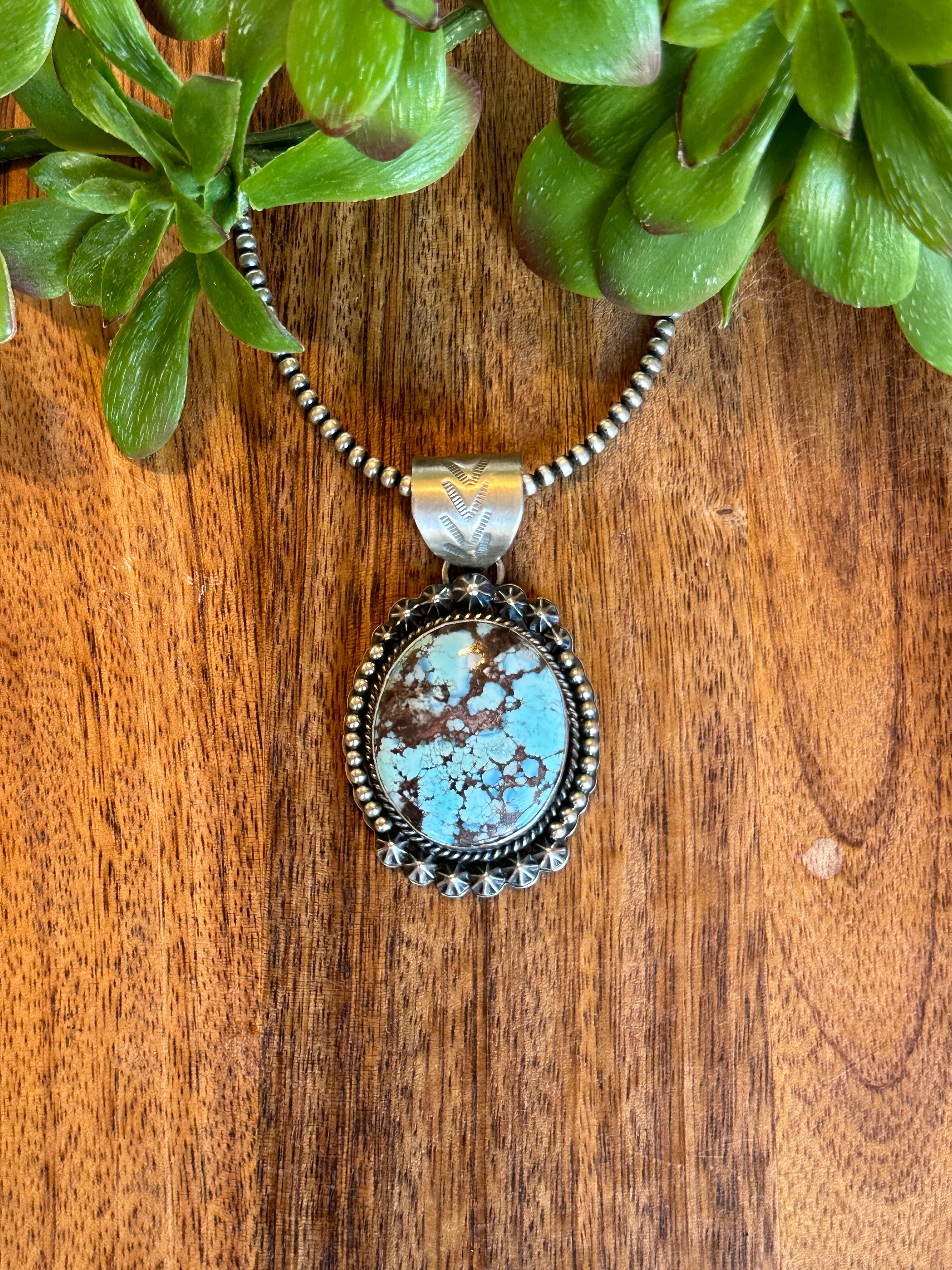 Greg Perry Golden Hills Turquoise & Sterling Silver Pendant