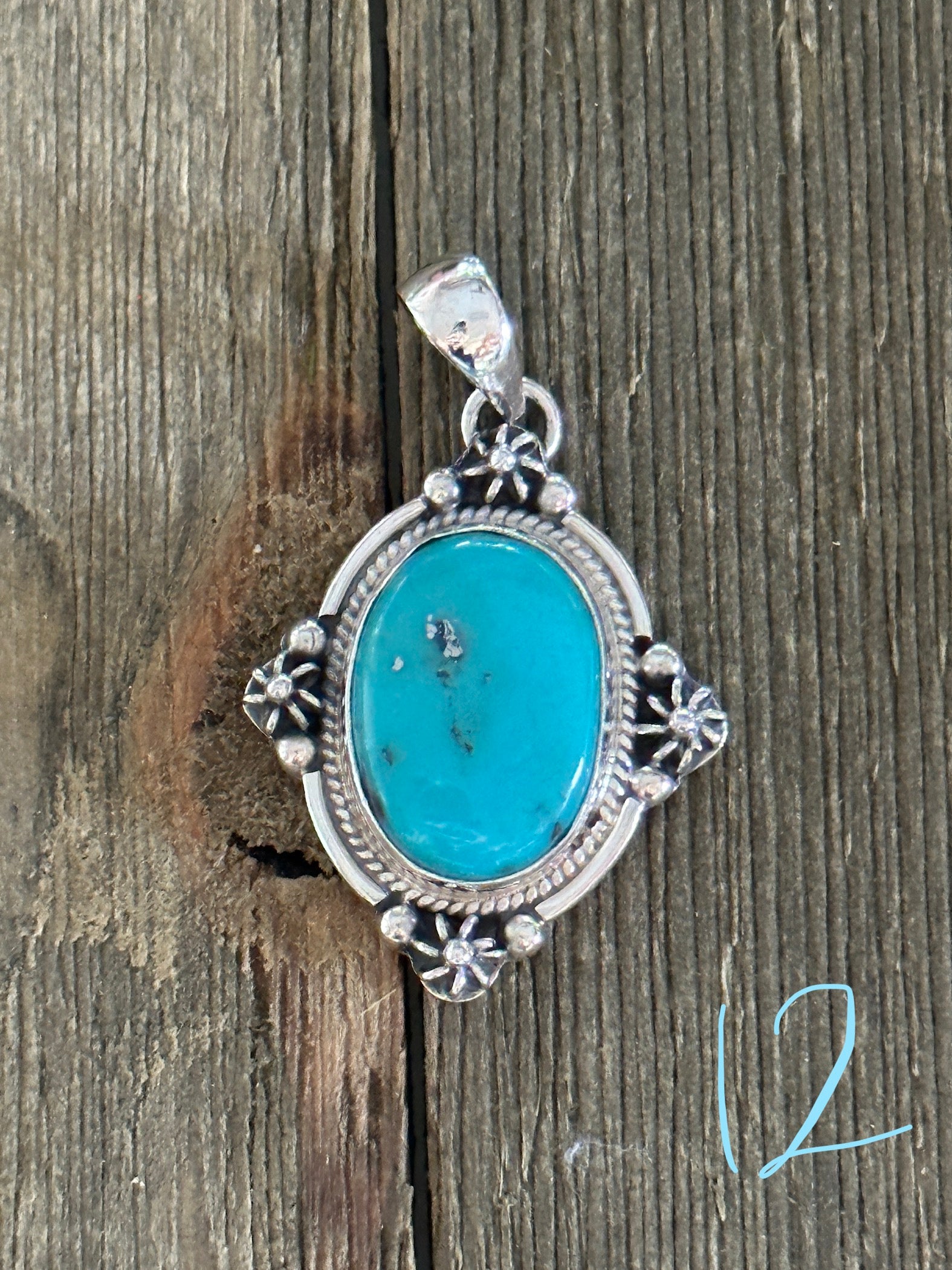 Southwest Made Kingman Turquoise & Sterling Silver Pendant