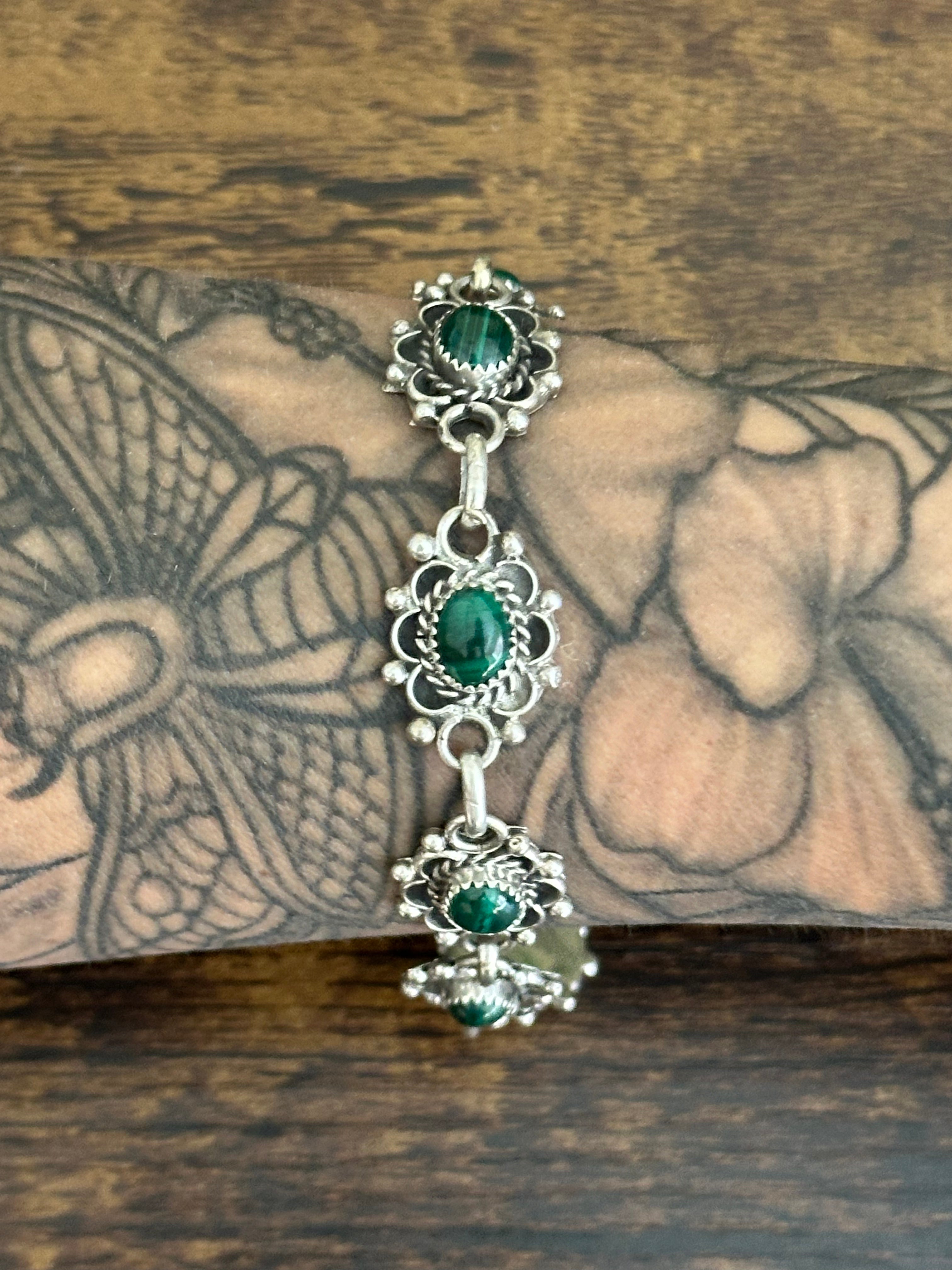 Maritta Martine Malachite & Sterling Silver Bracelet