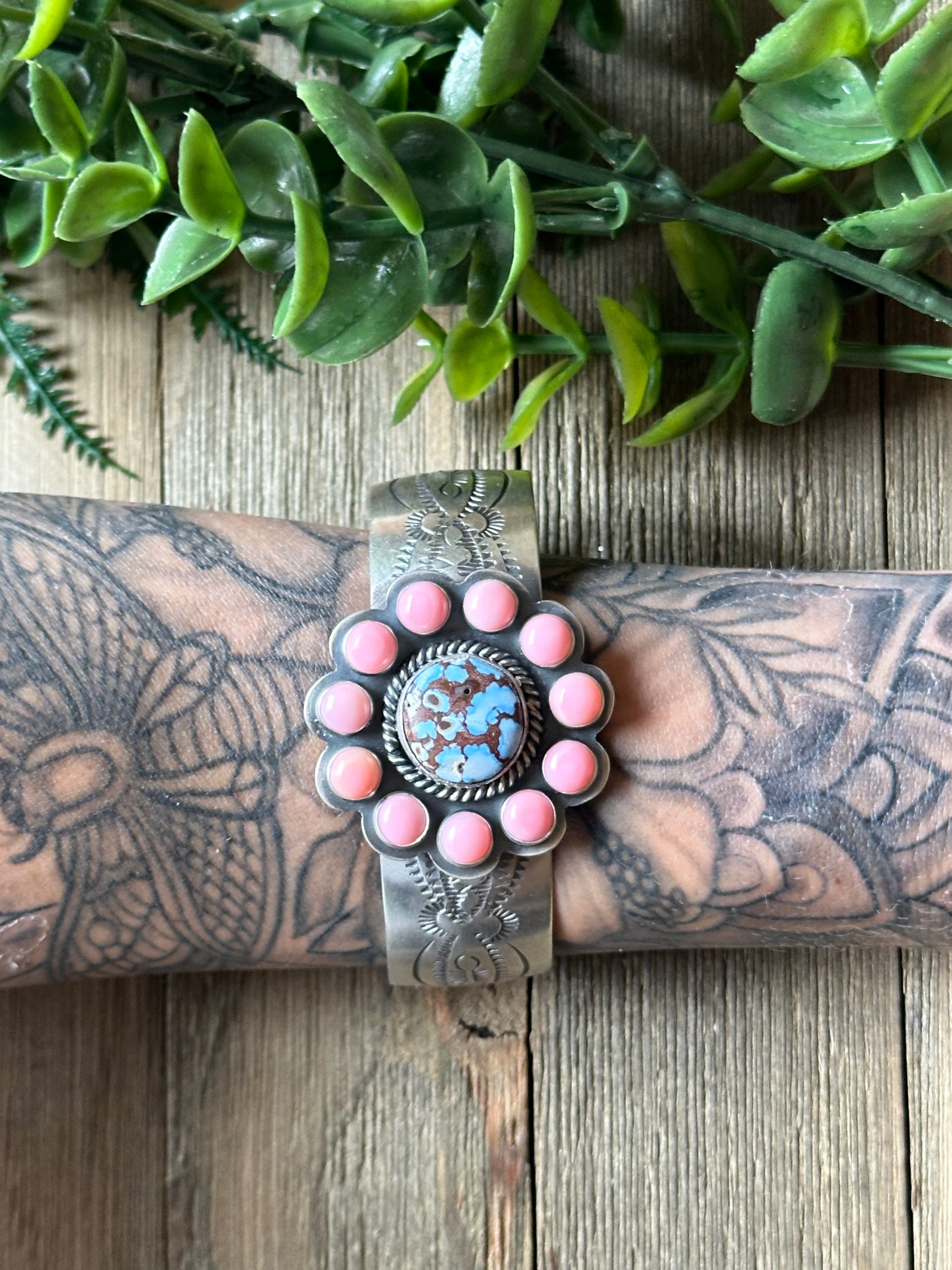 Boyd J Ashley Multi Stone & Sterling Silver Cuff Bracelet