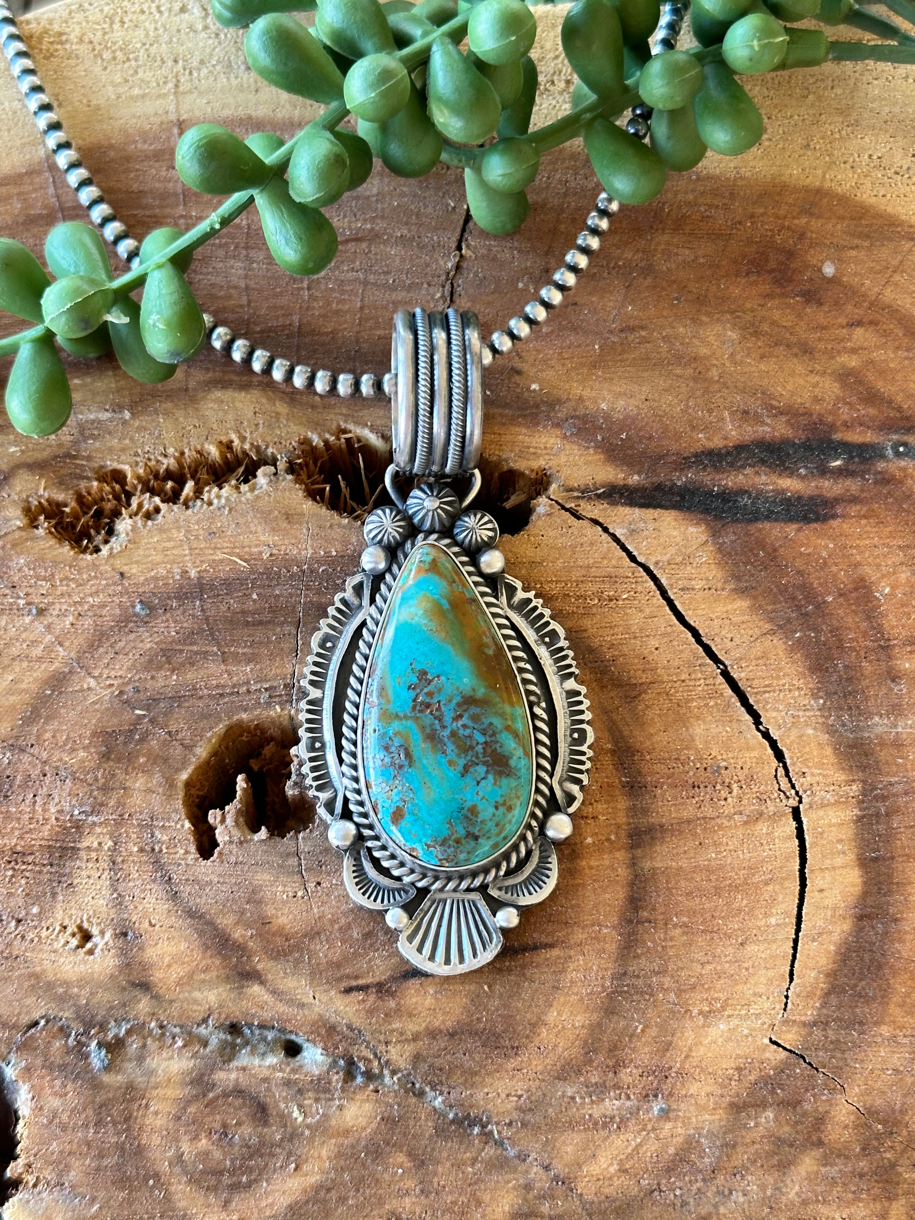 Mike Calladito Kingman Turquoise & Sterling Silver Pendant