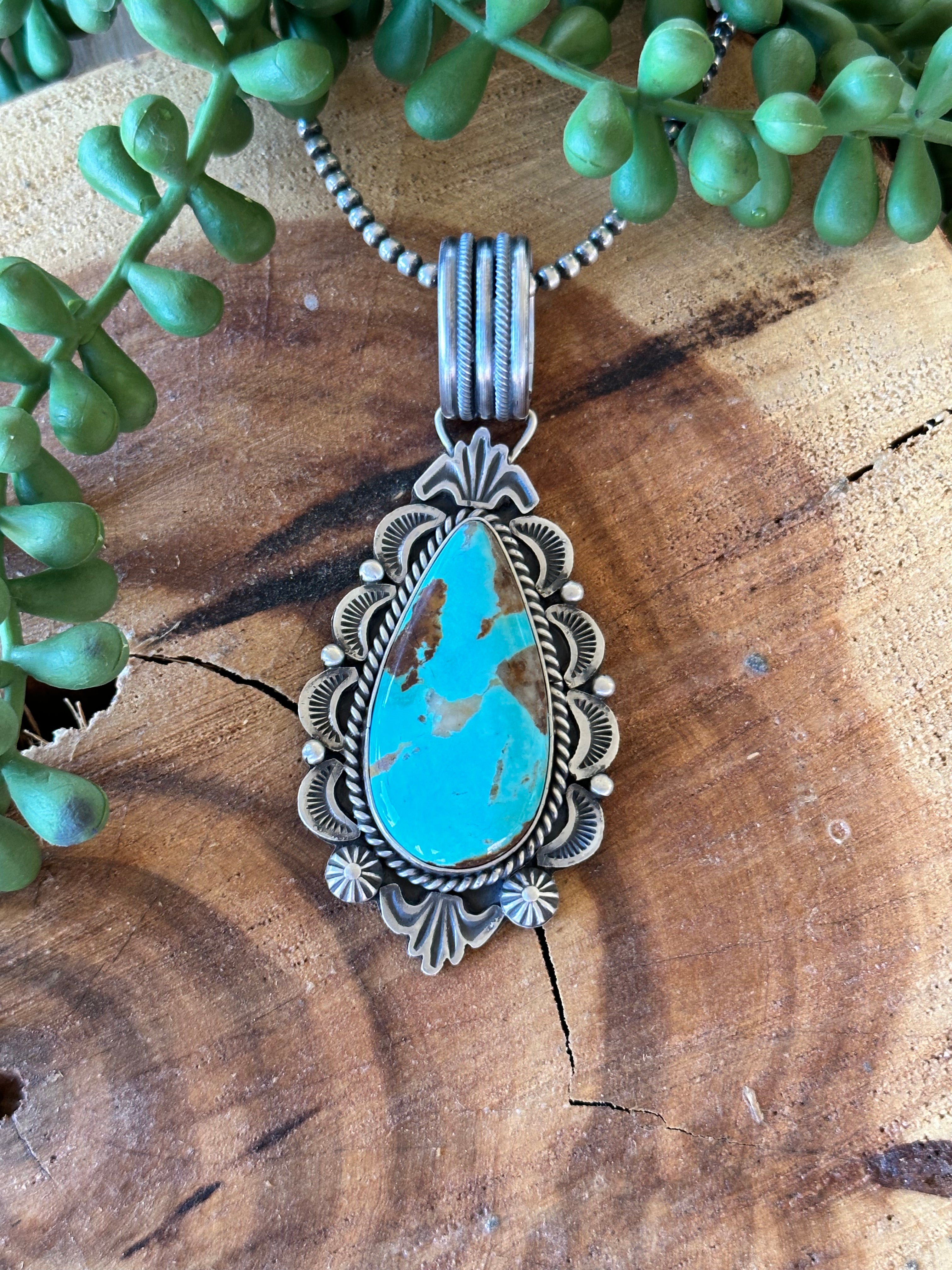 Mike Calladito Kingman Turquoise & Sterling Silver Pendant