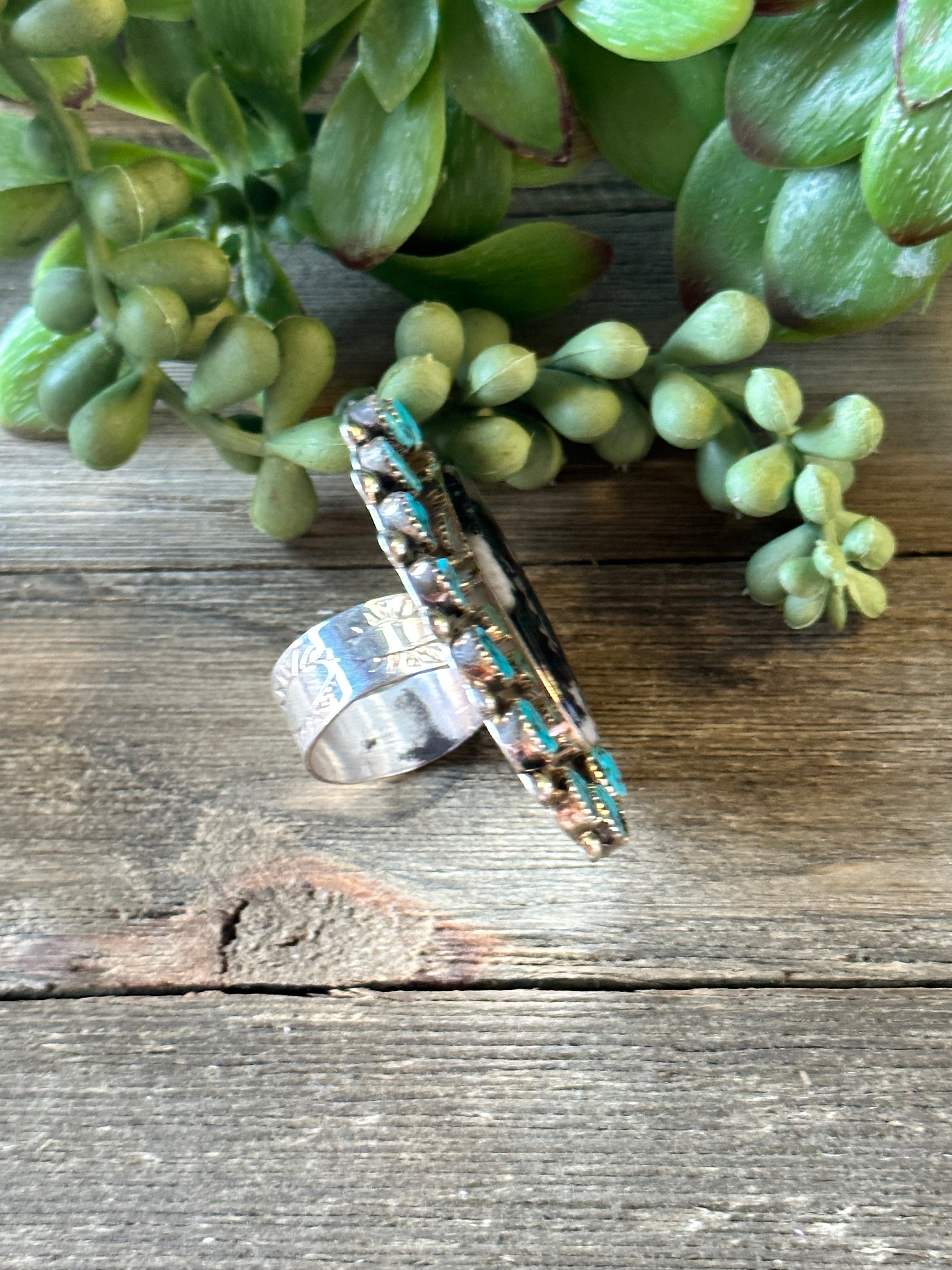 Darlene Begay Multi Stone & Sterling Silver Adjustable Ring