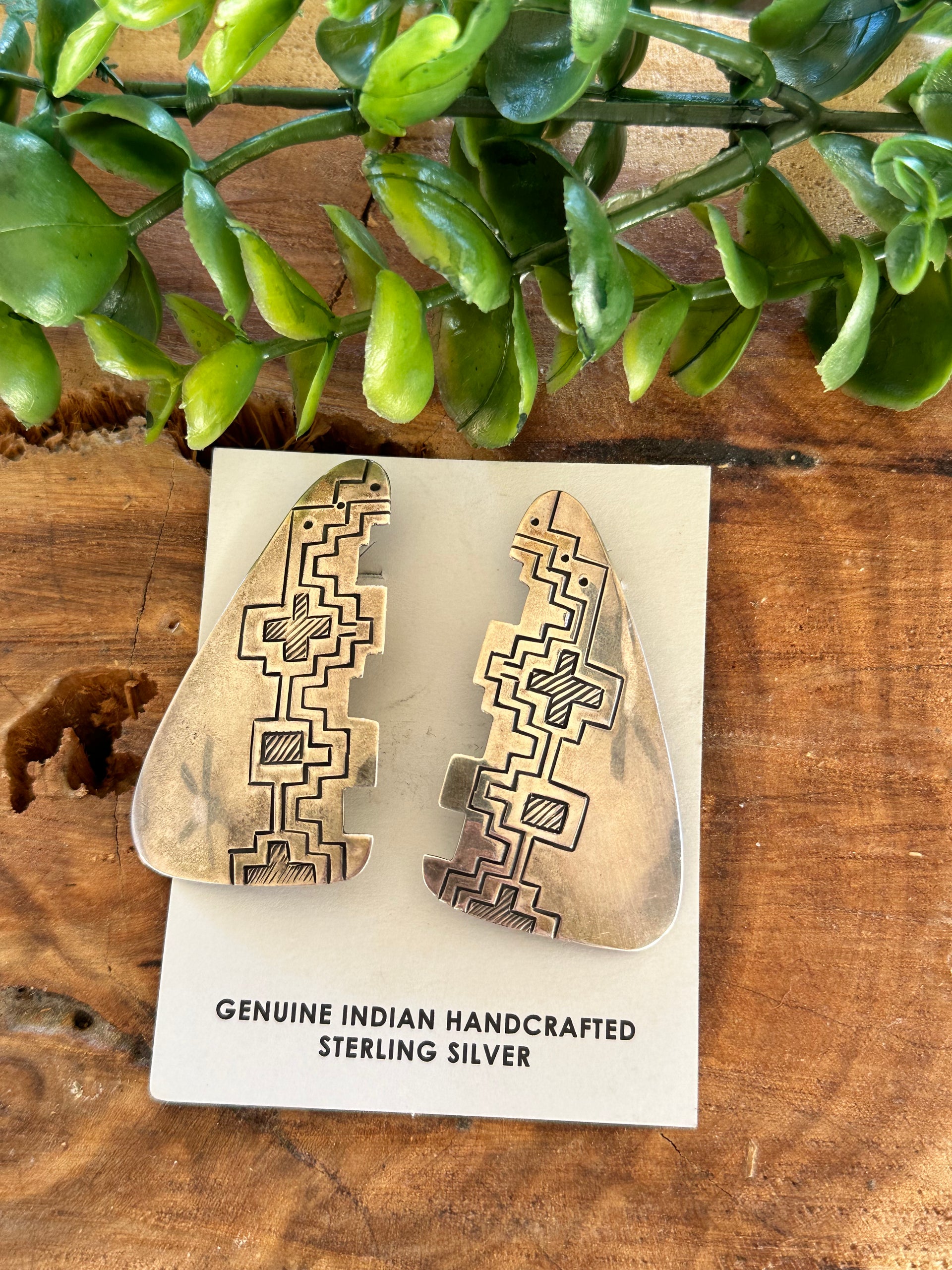 Navajo Made Sterling Silver Clip On Earrings