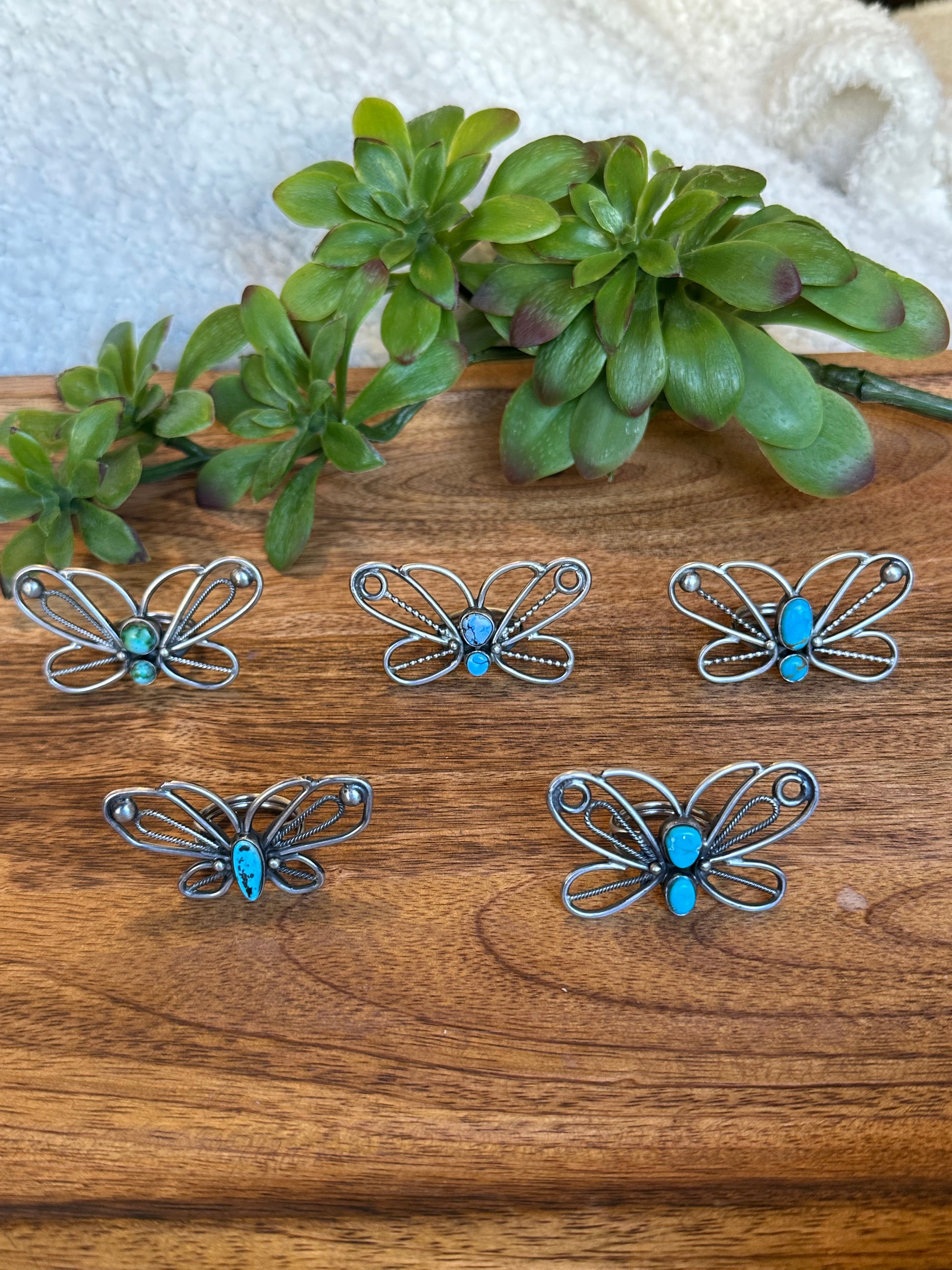 Betta Lee Turquoise & Sterling Silver Butterfly Ring