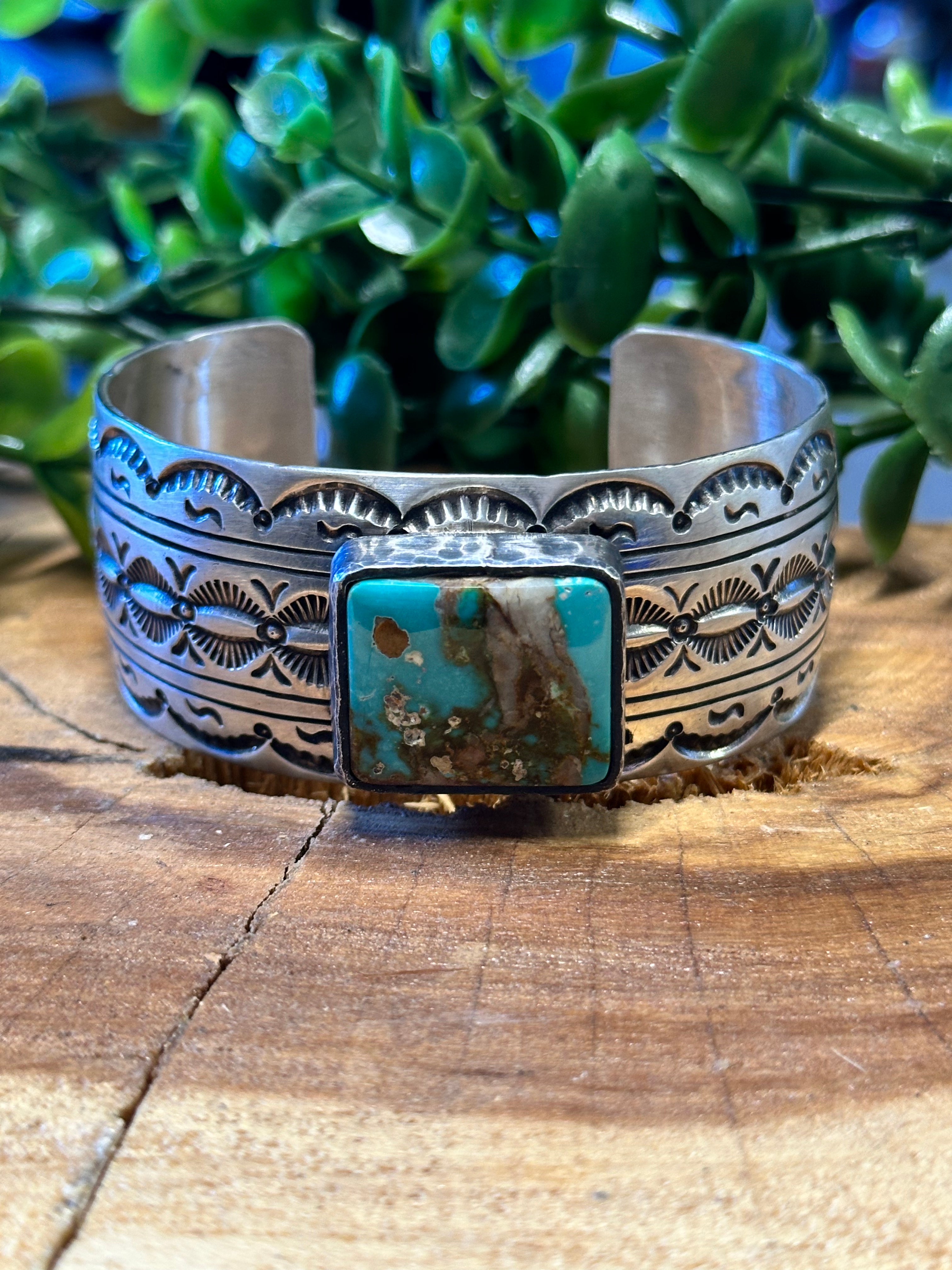 Leroy James Natural Royston Turquoise & Sterling Silver Cuff Bracelet