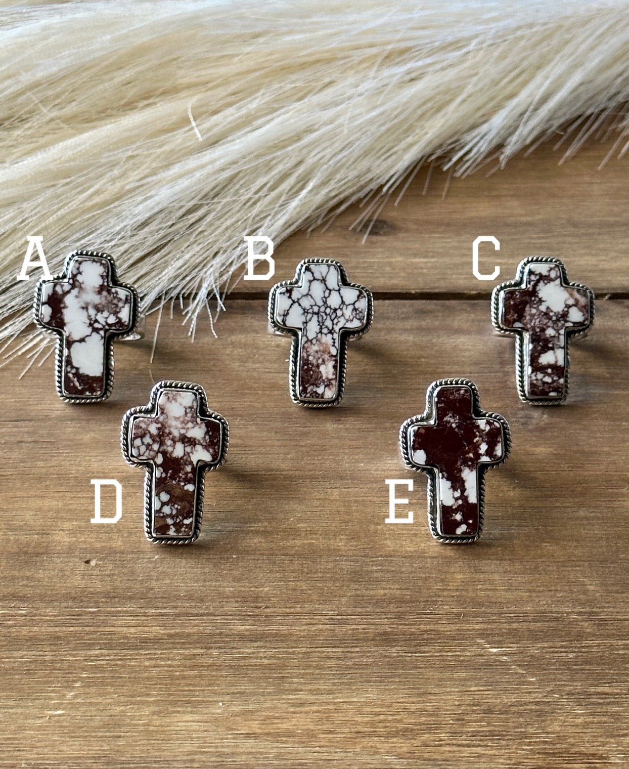 Southwest Handmade Wild Horse & Sterling Silver Adjustable Cross Ring