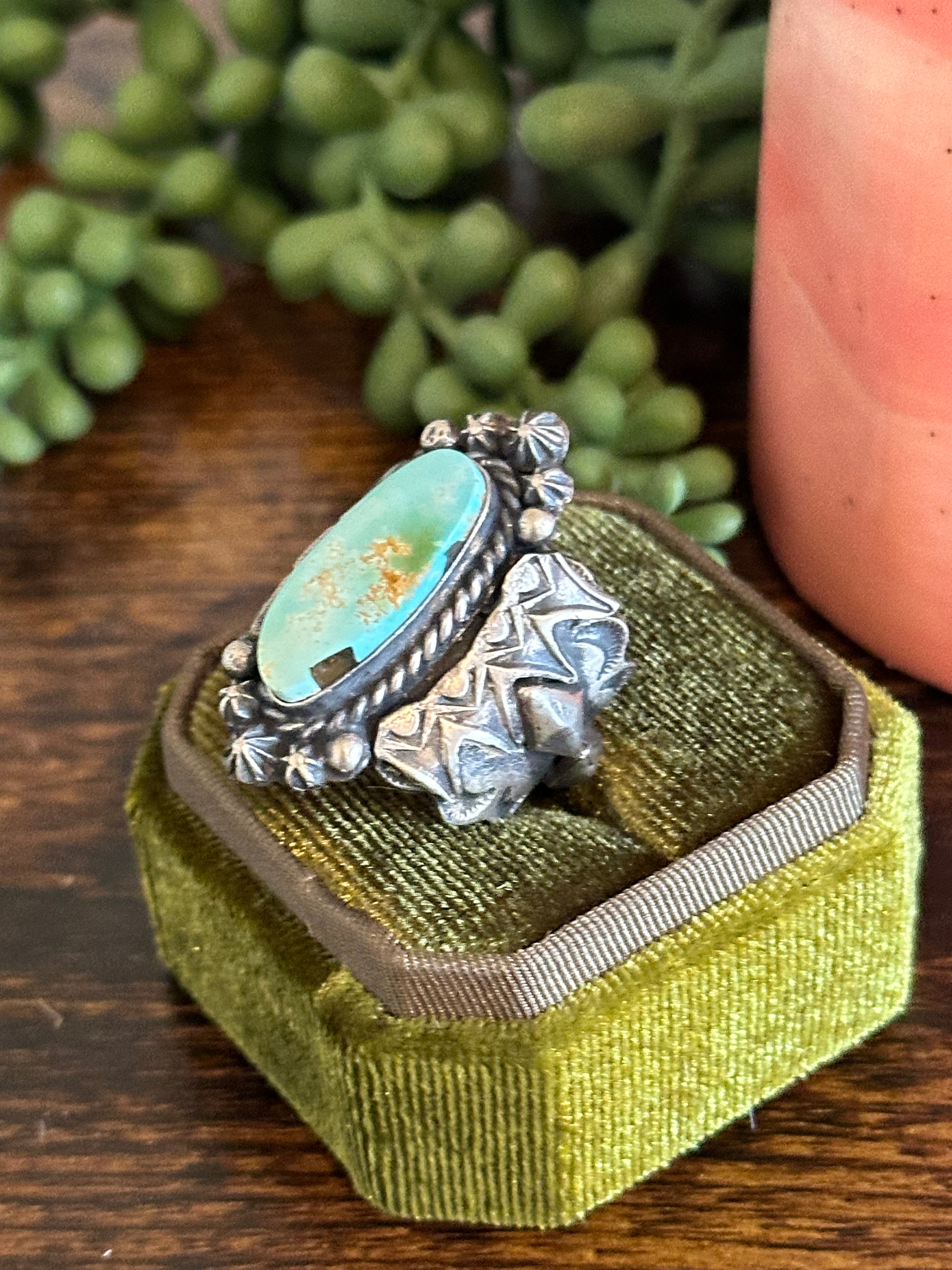 Shawn Cayatineto Royston Turquoise & Sterling Silver Ring Size 8