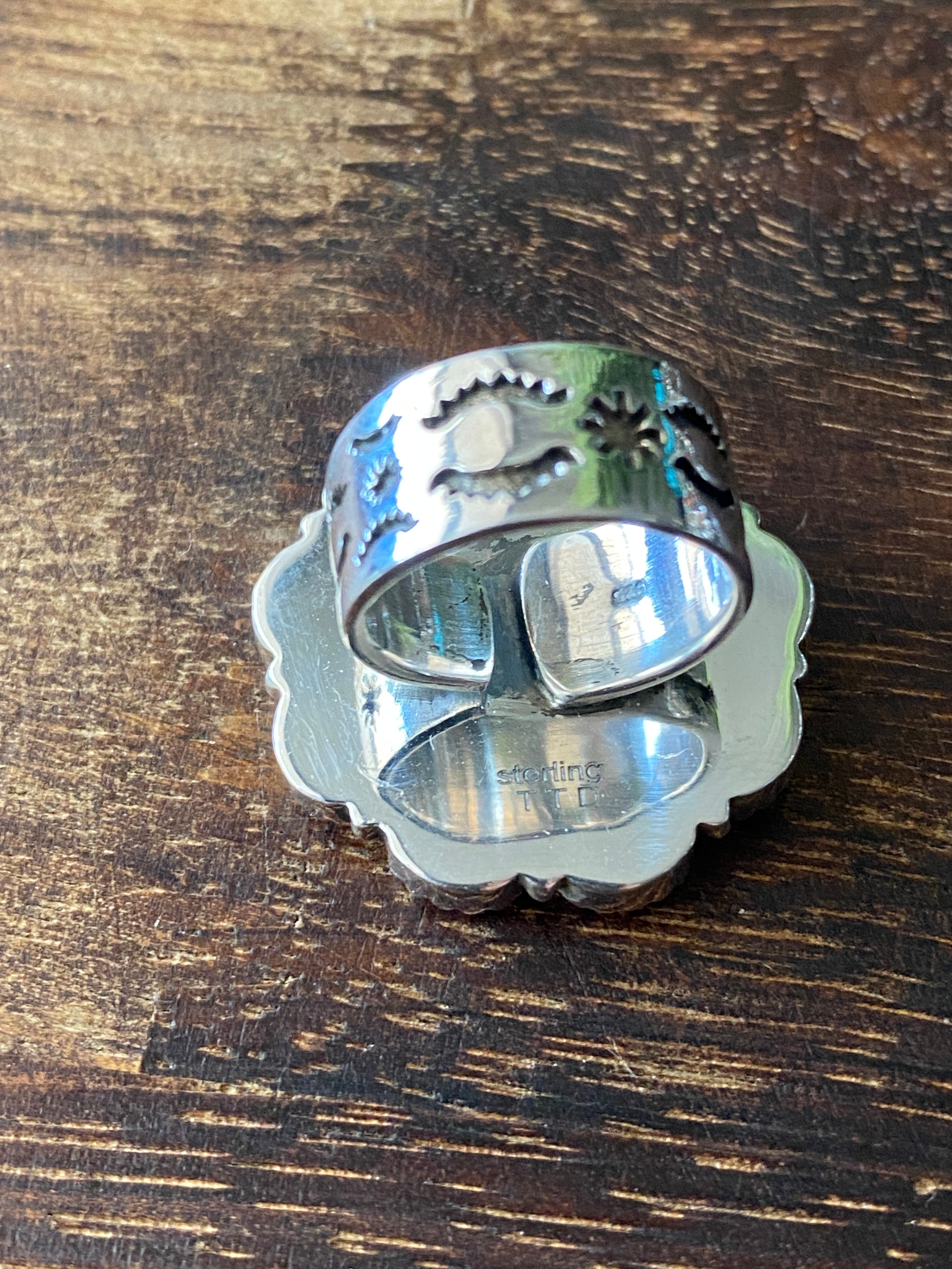 Southwest Handmade Multi Stone & Sterling Silver Adjustable Cluster Ring