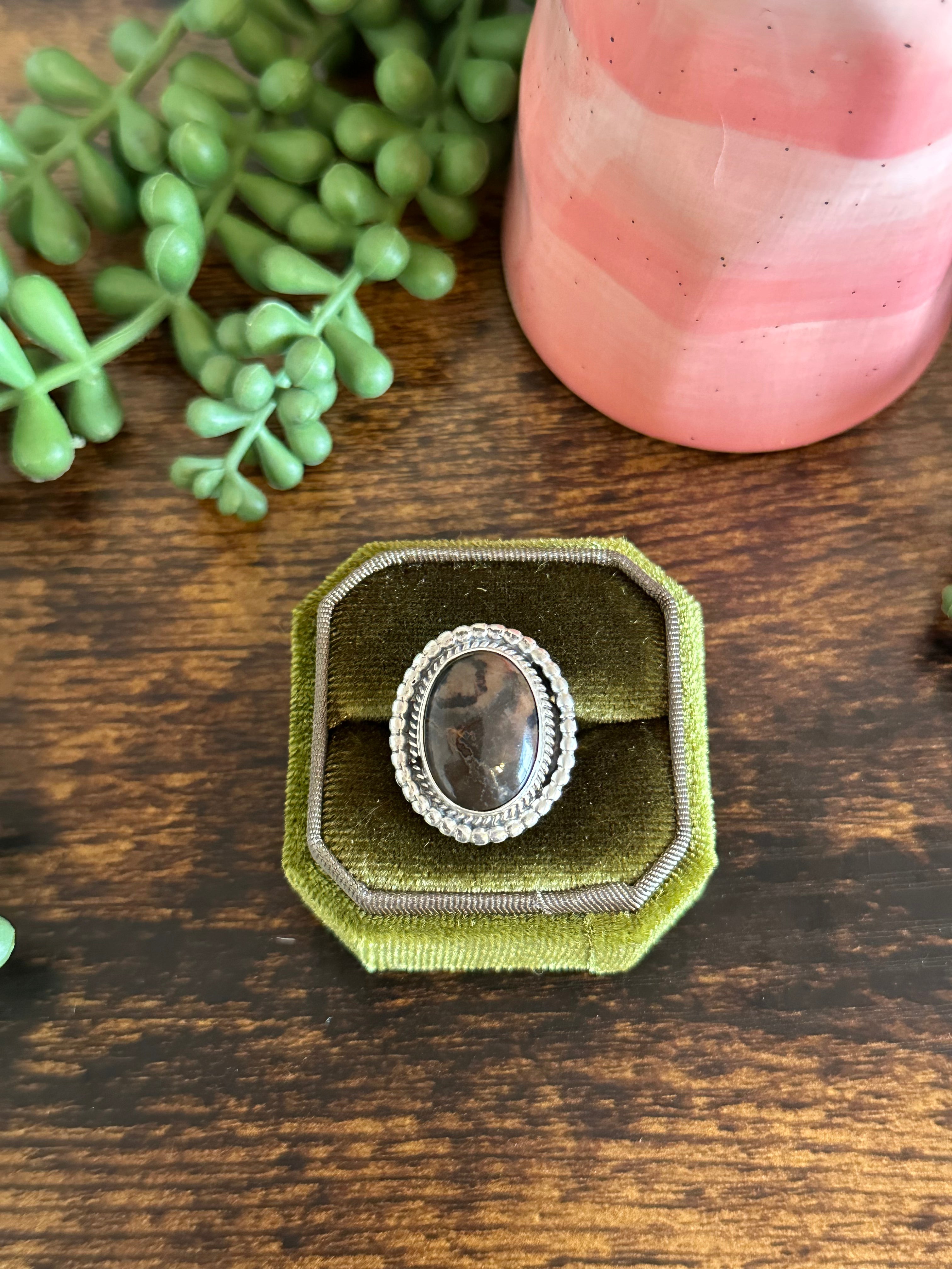 Jon Begay Petrified Wood & Sterling Silver Ring