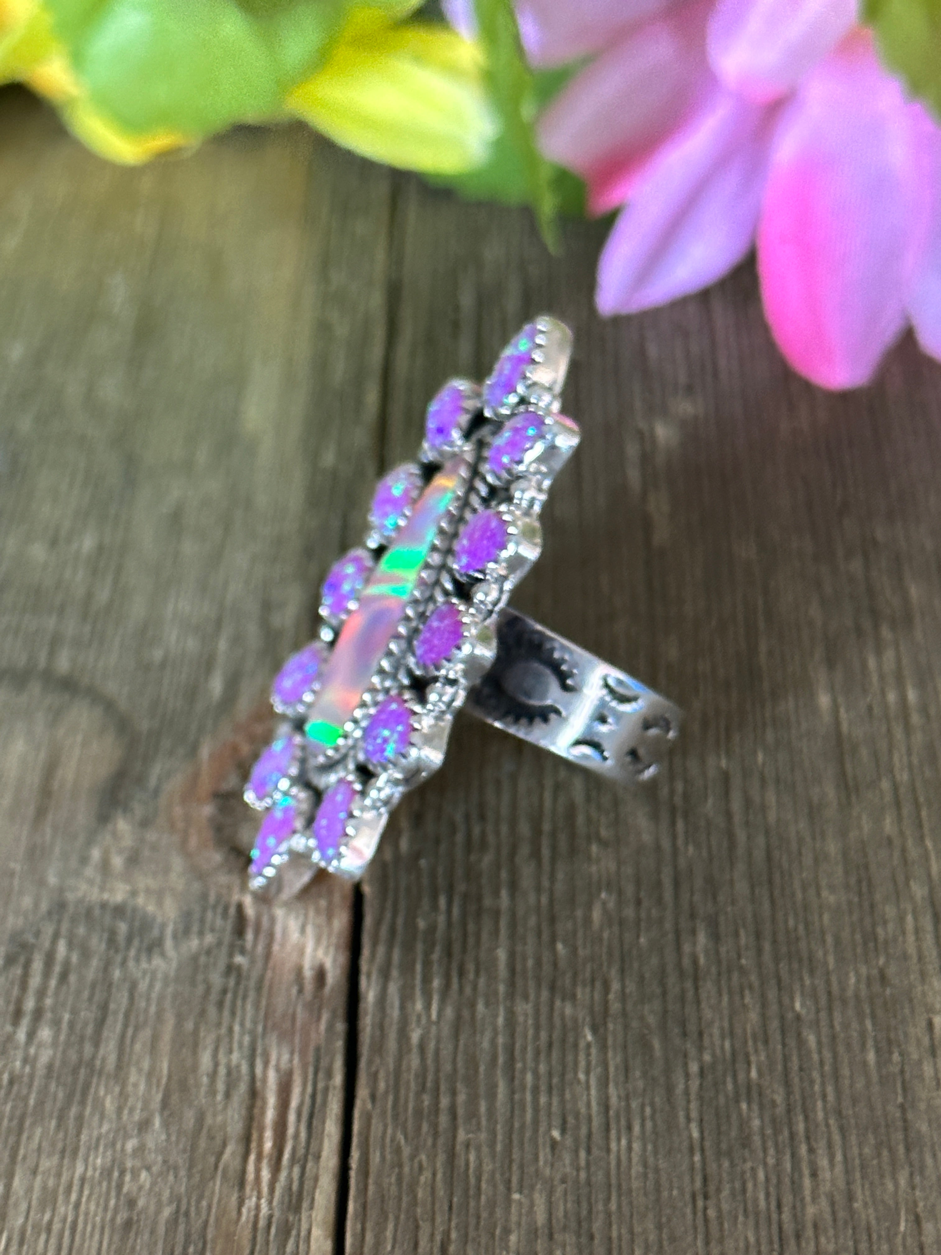 Southwest Handmade Multi Stone & Sterling Silver Adjustable Ring