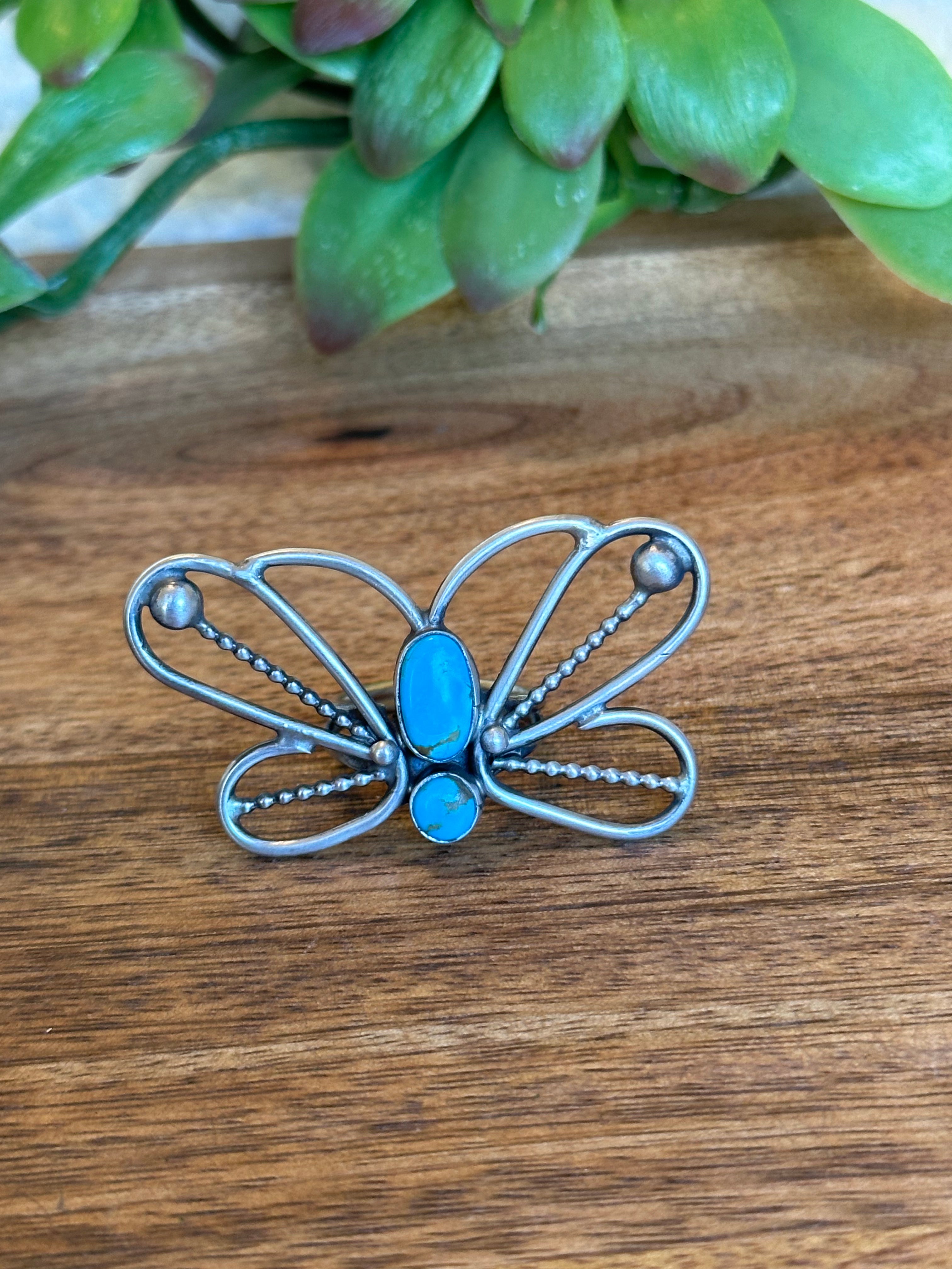 Betta Lee Turquoise & Sterling Silver Butterfly Ring