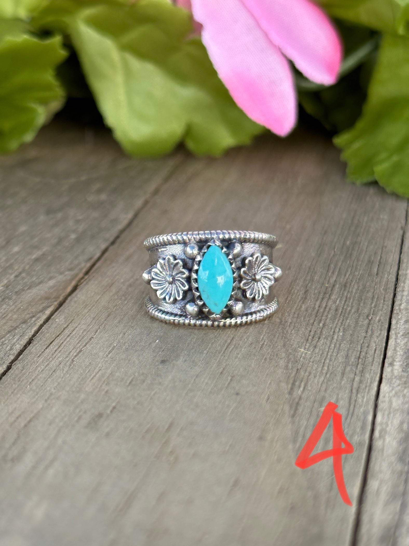 Southwest Made Kingman Turquoise & Sterling Silver Ring