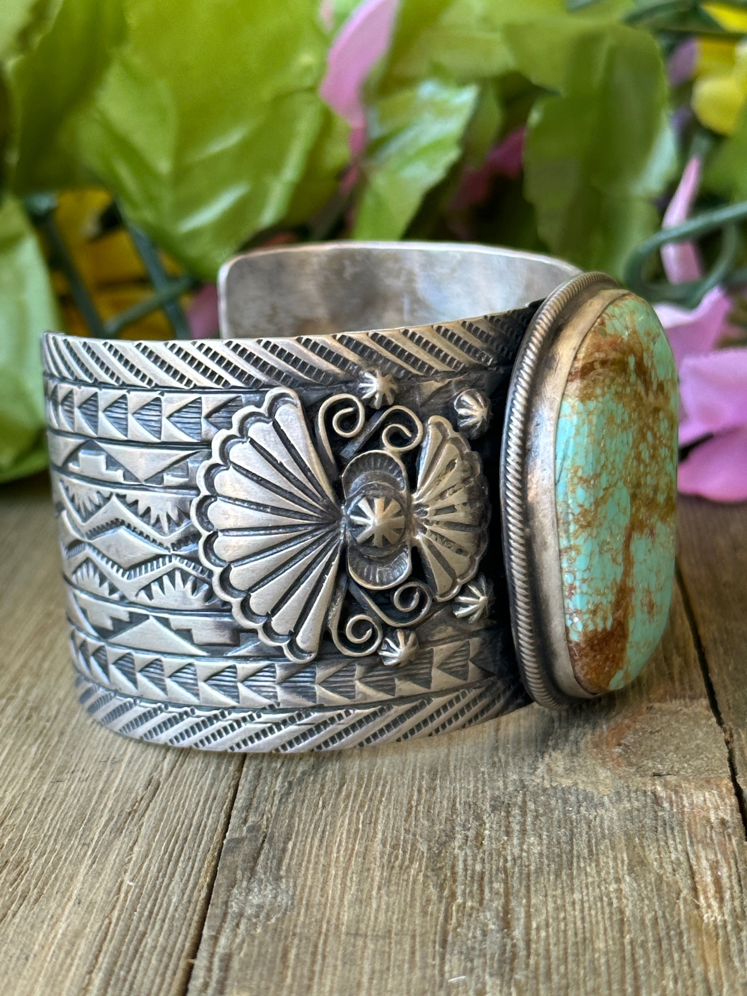 Rick Enriquez #8 Turquoise & Sterling Silver Cuff Bracelet