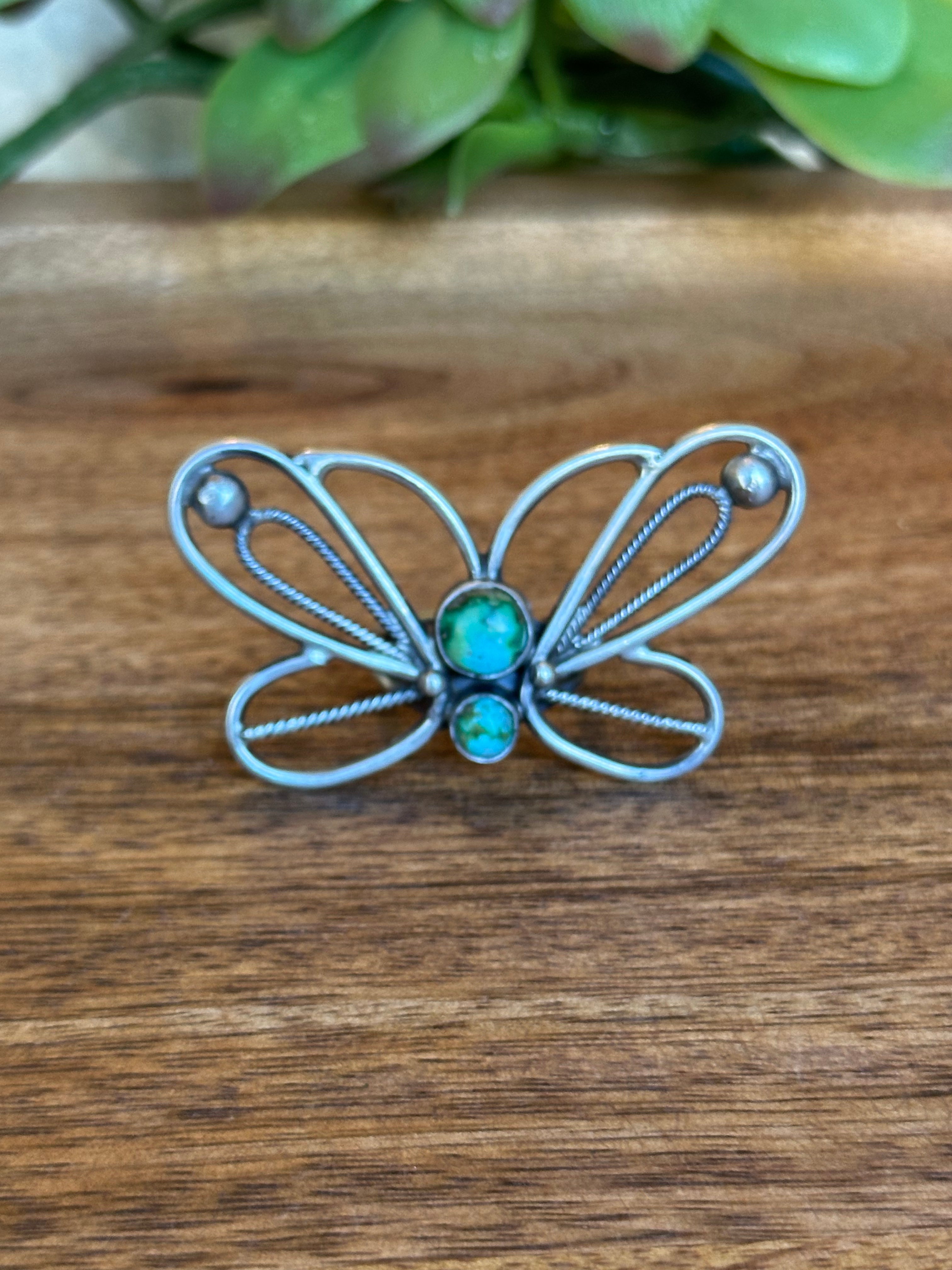 Betta Lee Turquoise & Sterling Silver Butterfly Ring