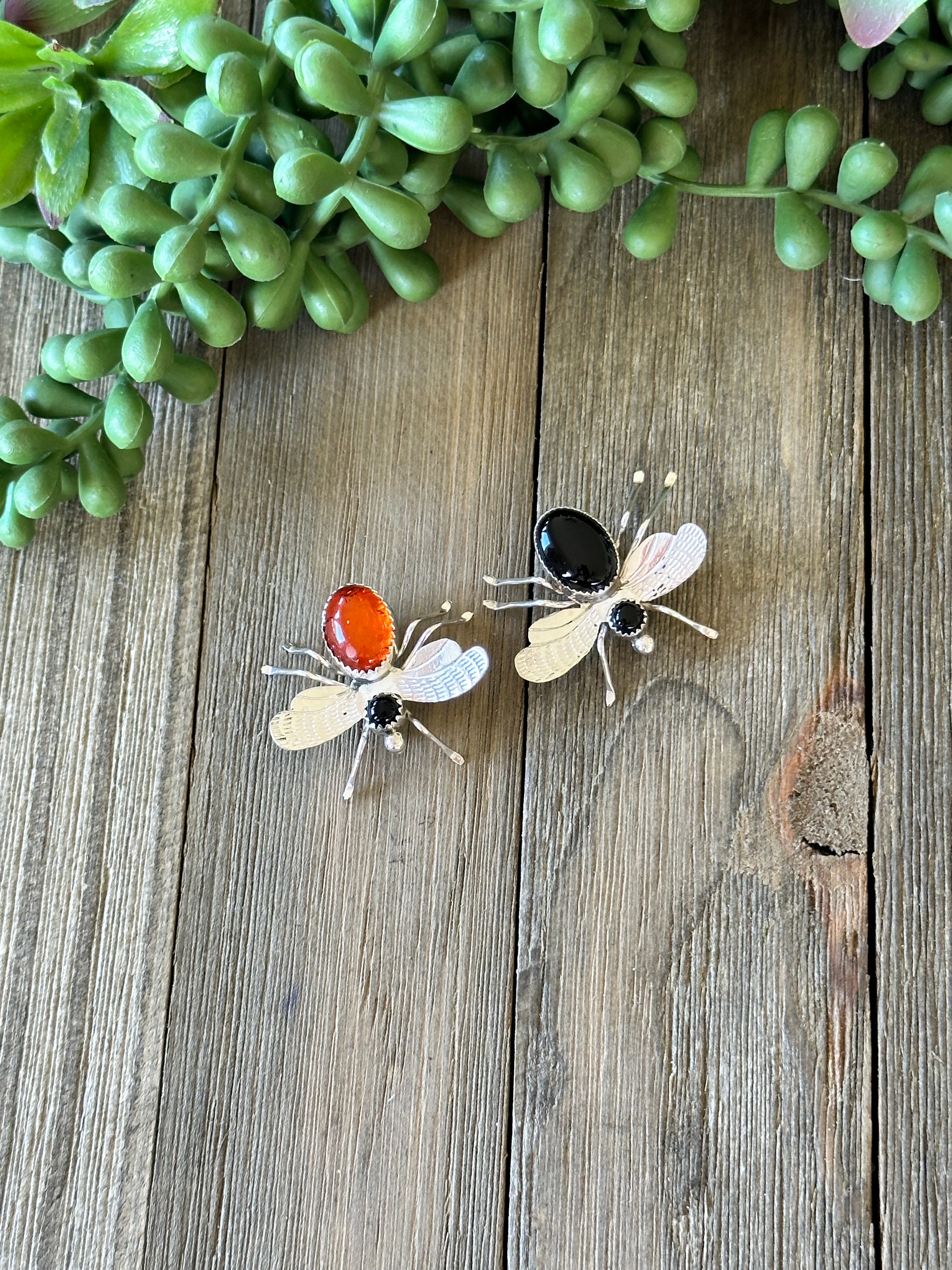 Navajo Made Multi Stone & Sterling Silver Pin