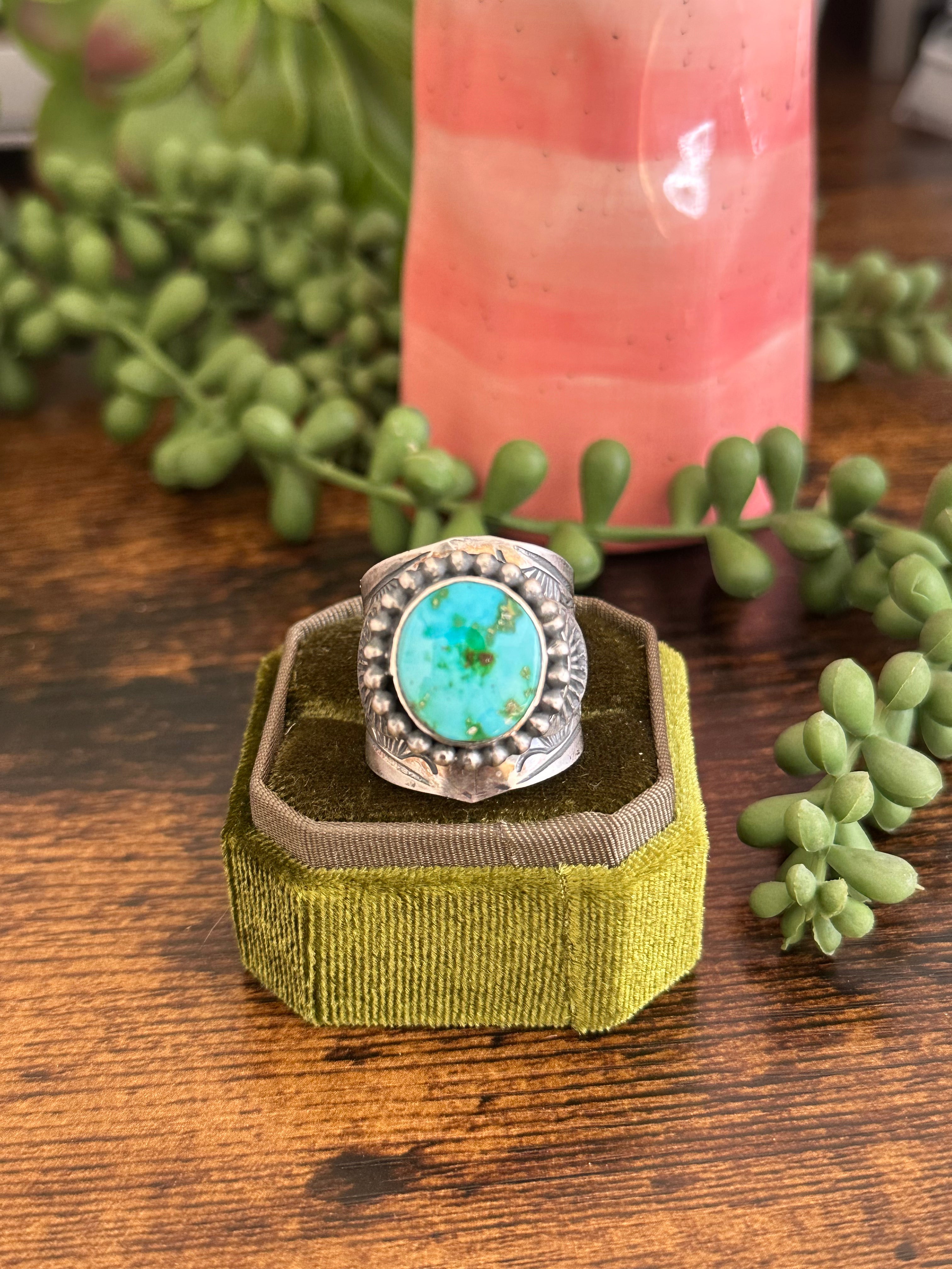 Boyd Ashley Sonoran Mountain Turquoise & Sterling Silver Ring Size 10