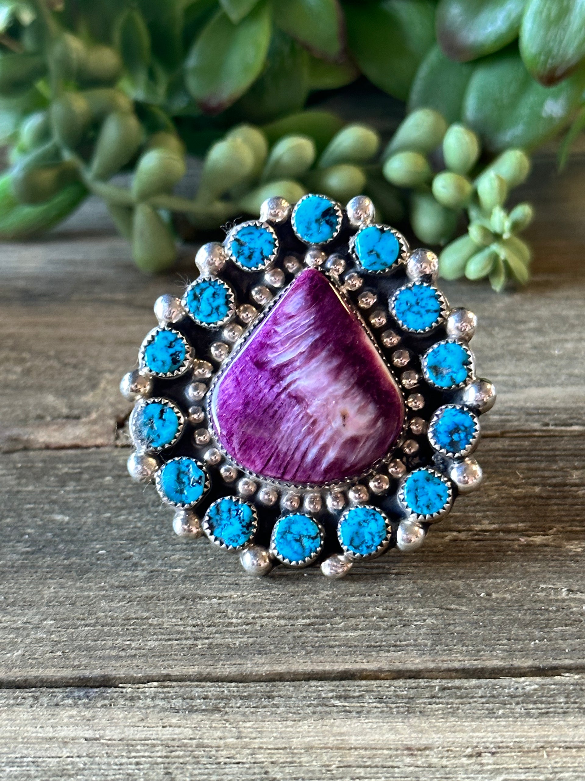 Darlene Begay Multi Stone & Sterling Silver Adjustable Ring