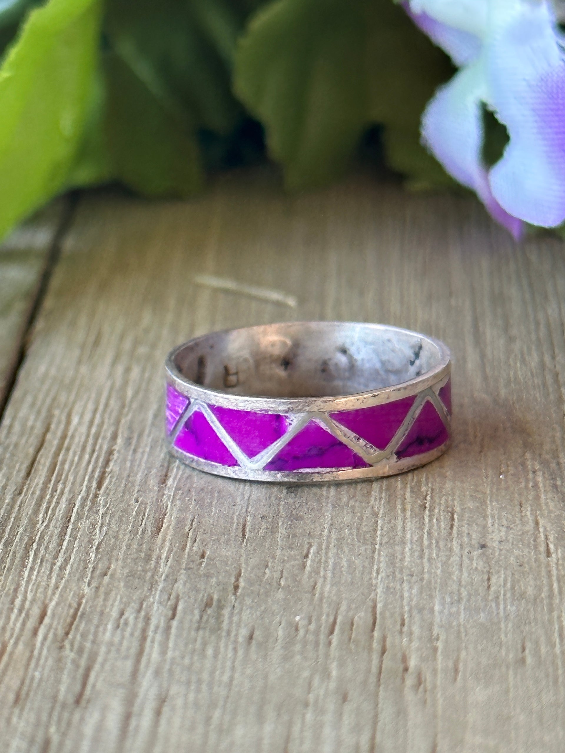 Roger Morgan Sugilite & Sterling Silver Inlay Ring