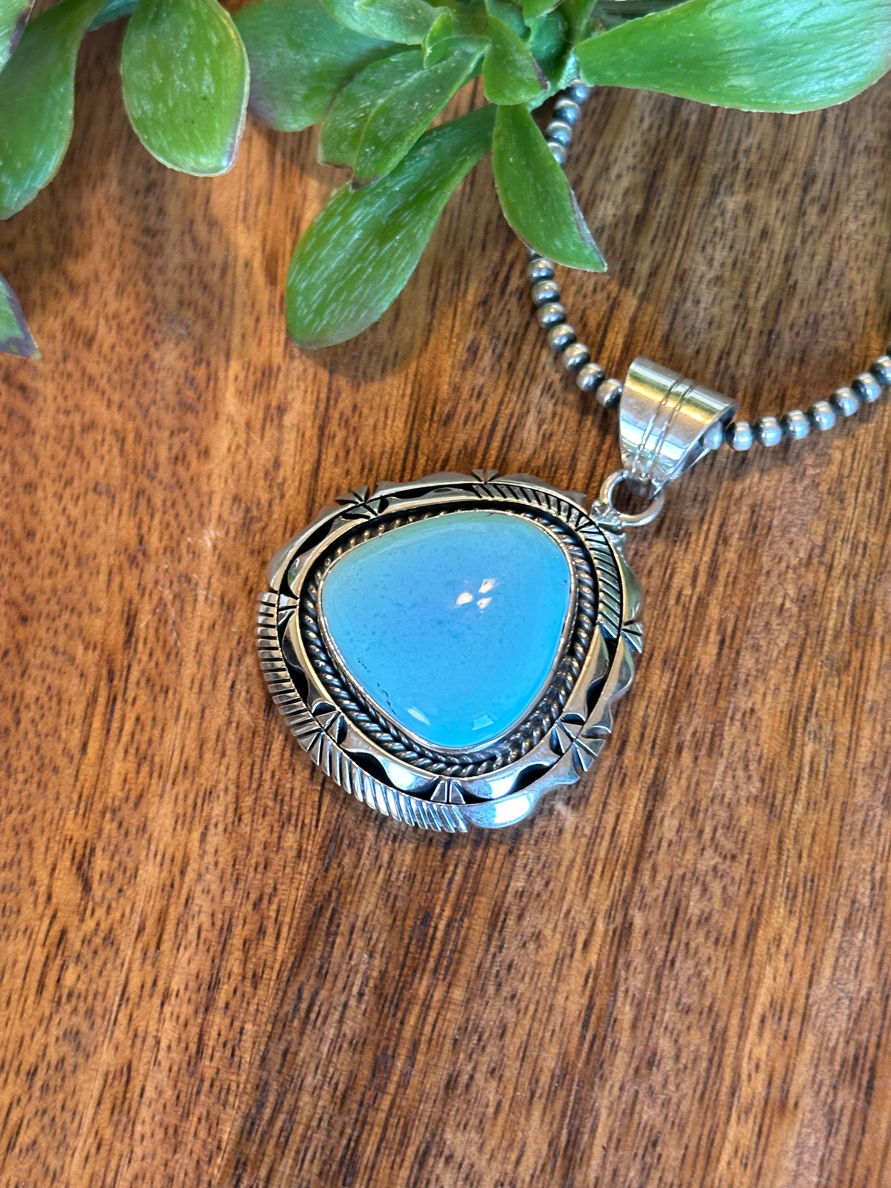 Eugene Belone Golden Hills Turquoise & Sterling Silver Pendant