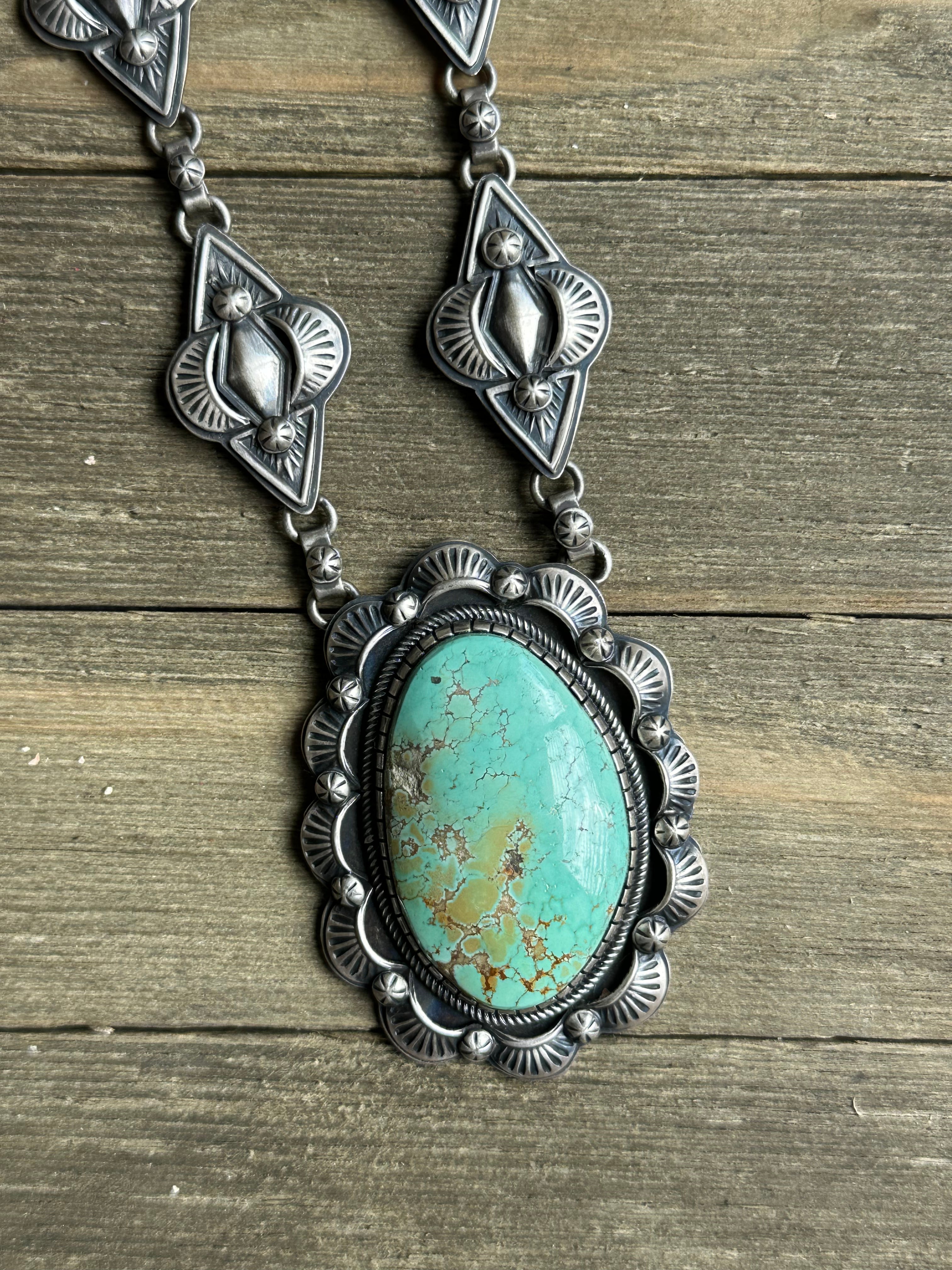 Ray Bennett Royston Turquoise & Sterling Silver Necklace
