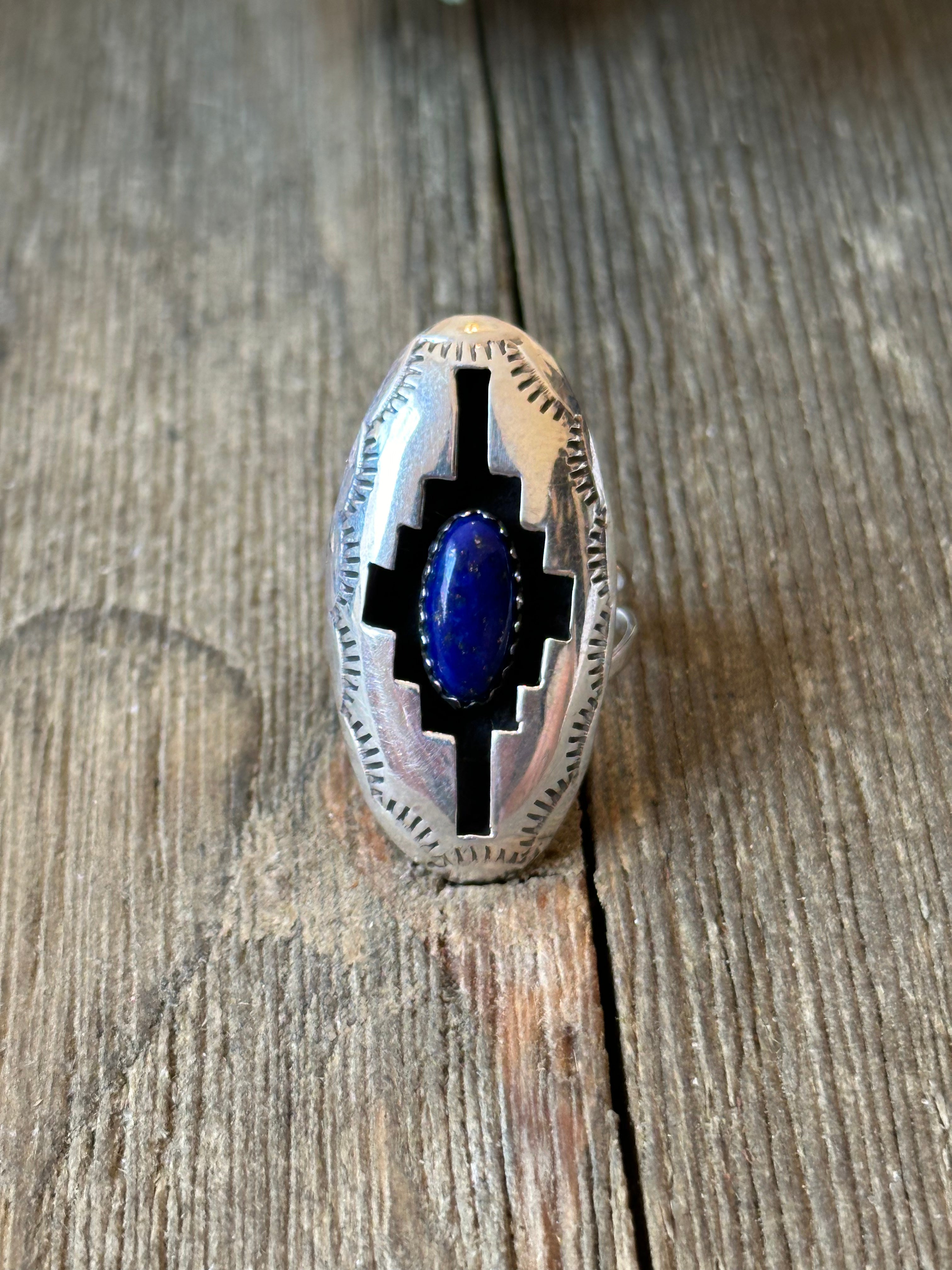 Navajo Made Sterling Silver Shadow Box Ring