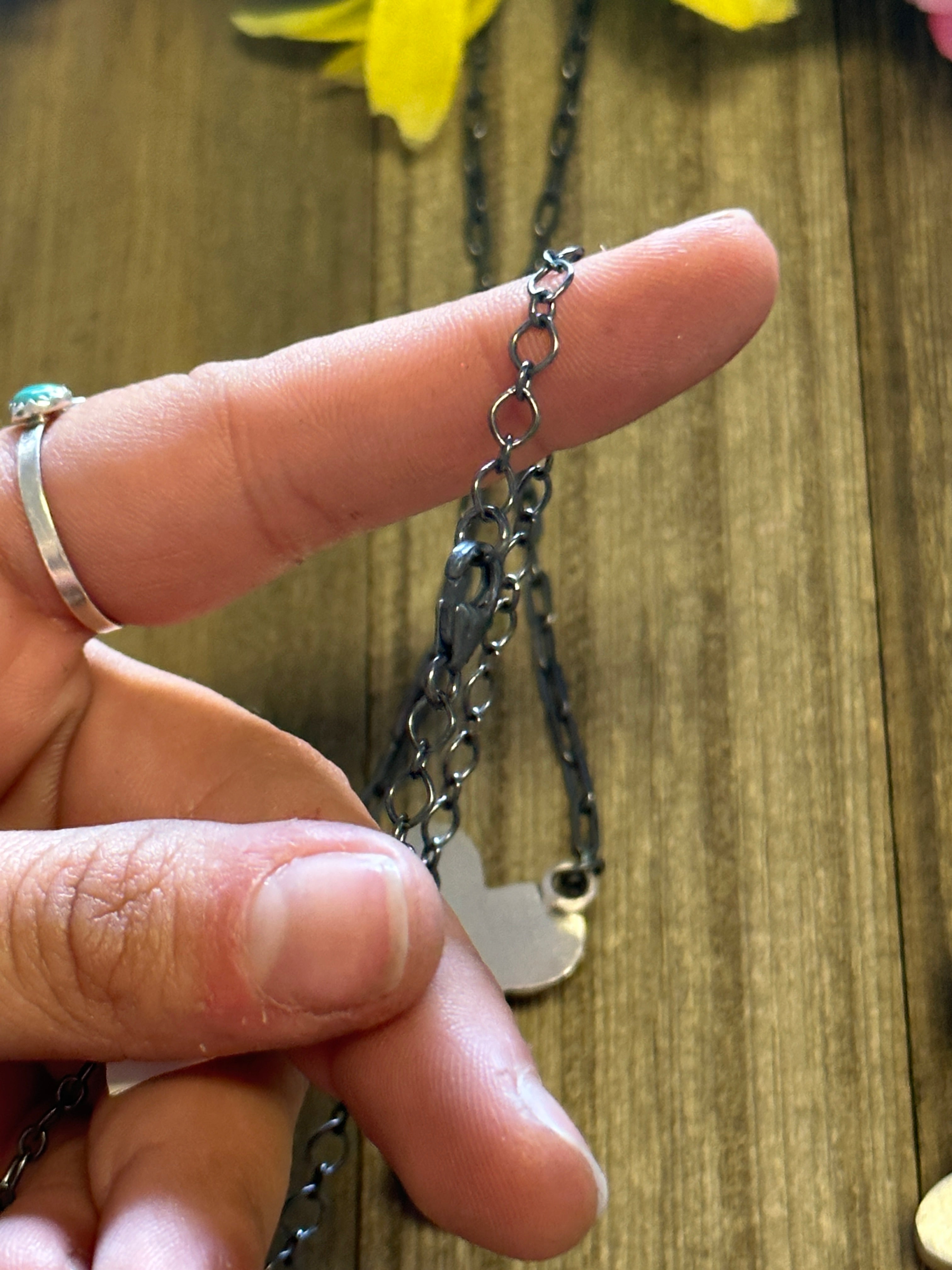 Navajo Made Spiny Oyster & Sterling Silver Necklace