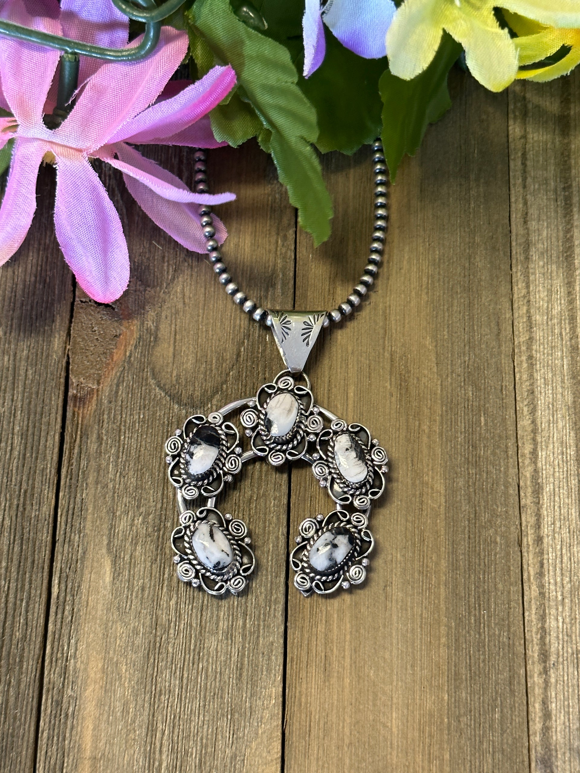 Calvin Berlin White Buffalo & Sterling Silver Naja Pendant