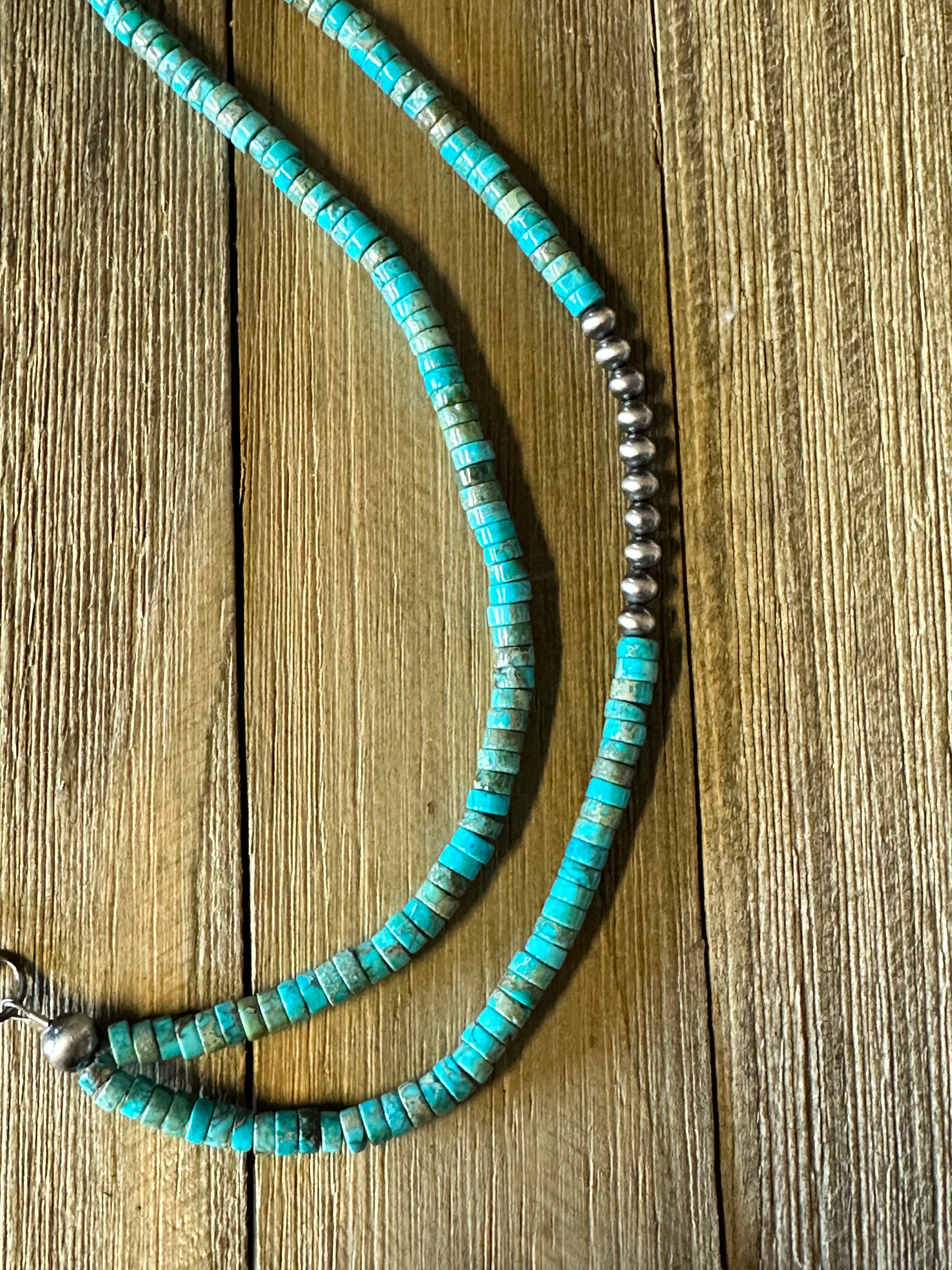 Corraine Smith Kingman Turquoise & Sterling Silver 2 Strand Necklace